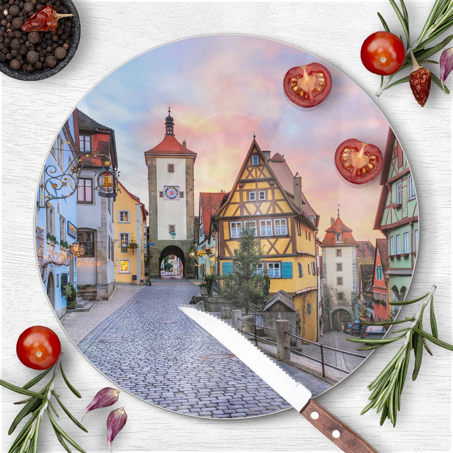 Schneidebrett Rund - Rothenburg ob der Tauber