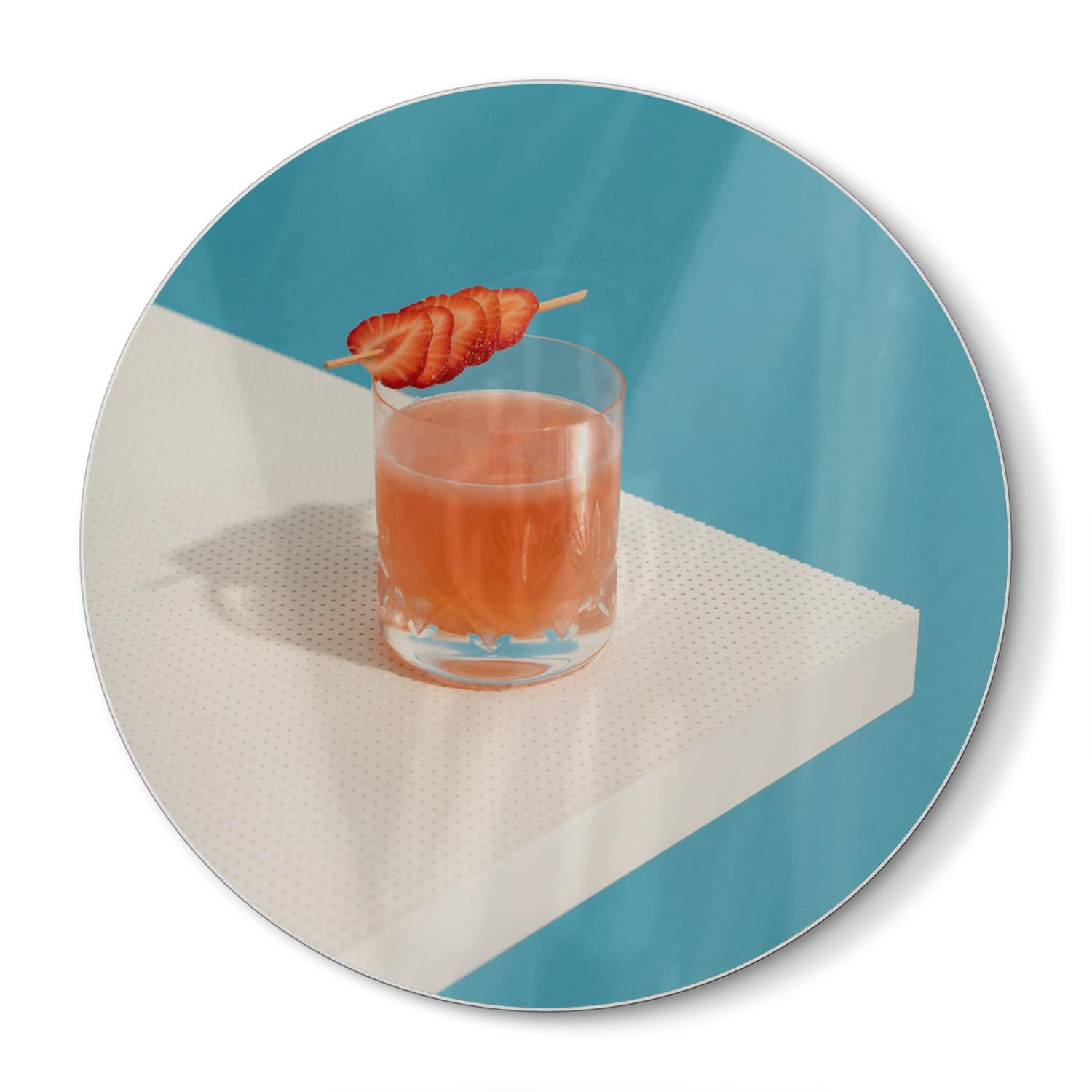 Schneidebrett Rund - Erdbeercocktail