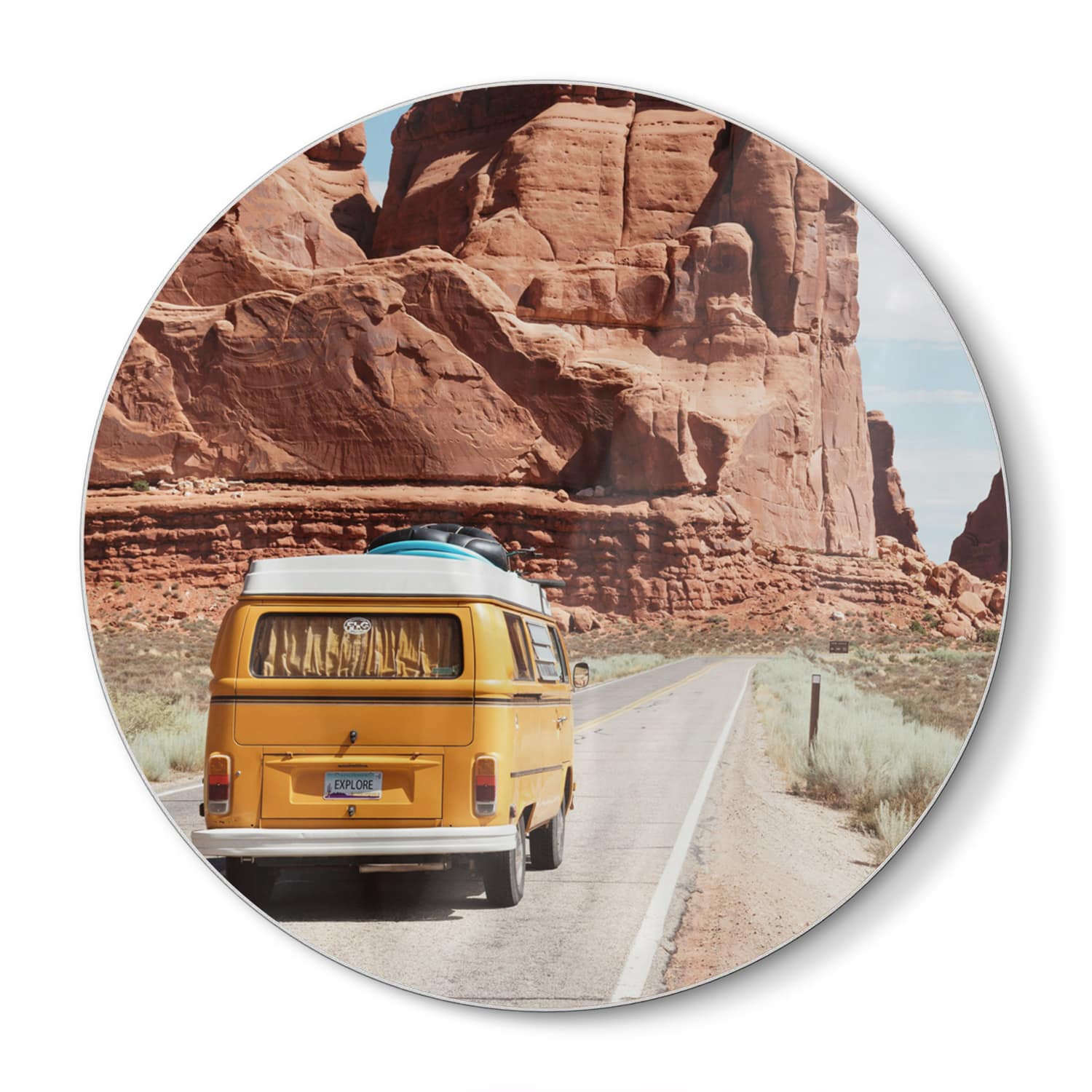 Schneidebrett Rund - Vintage-Bus