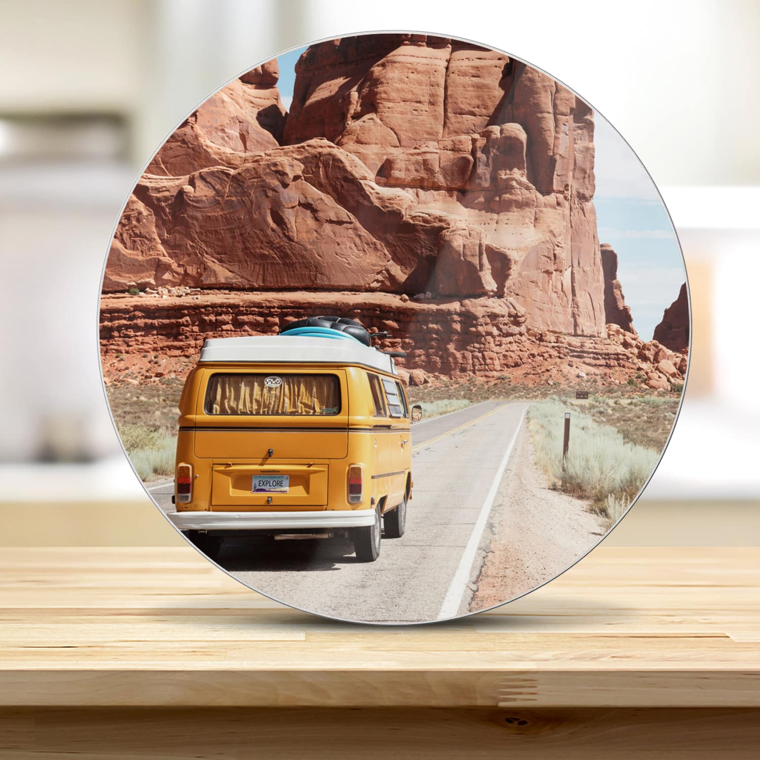 Schneidebrett Rund - Vintage-Bus