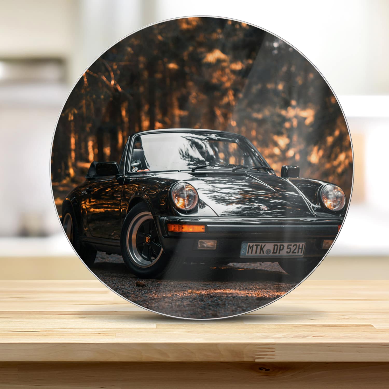 Schneidebrett Rund - Vintage Porsche