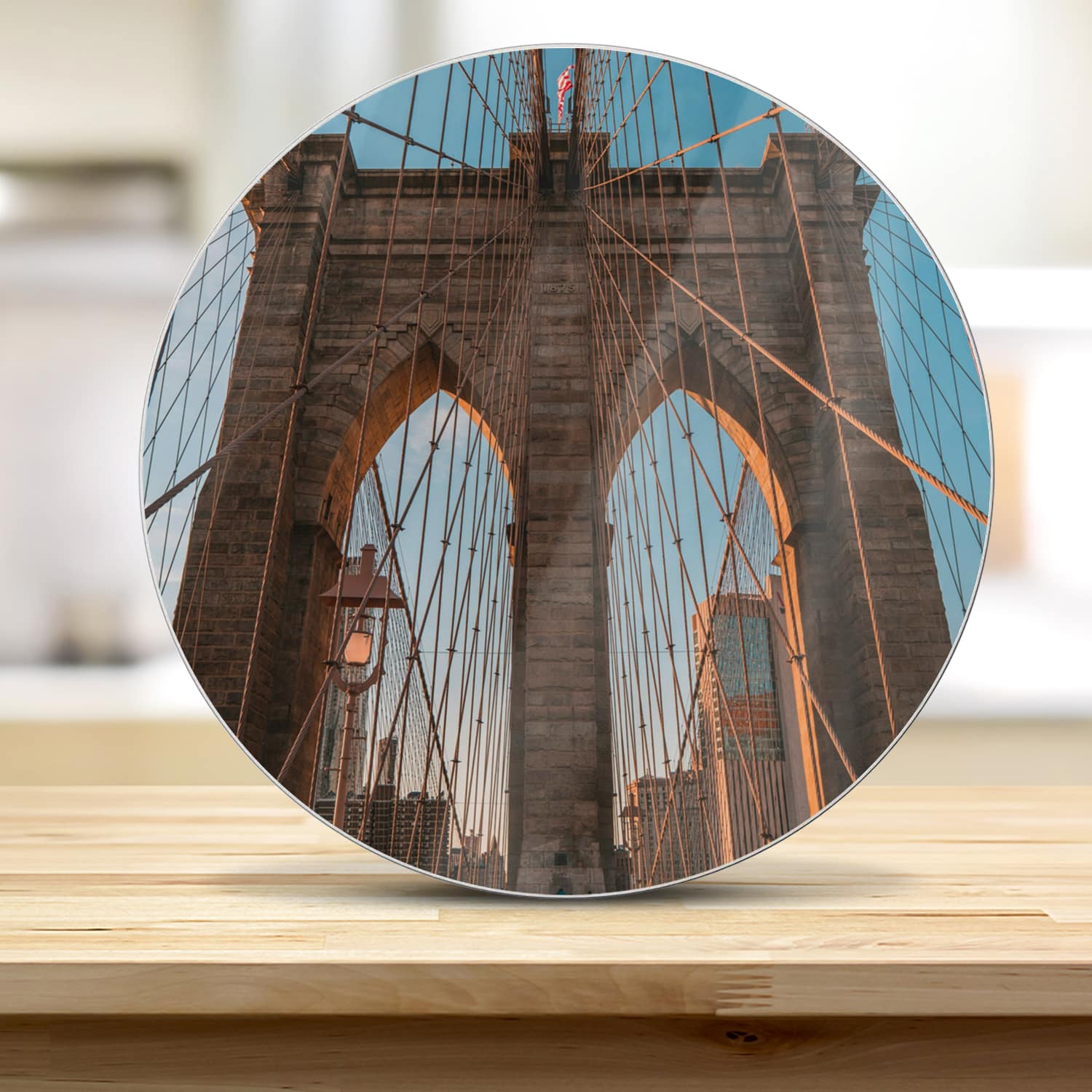 Schneidebrett Rund - Brooklyn Bridge