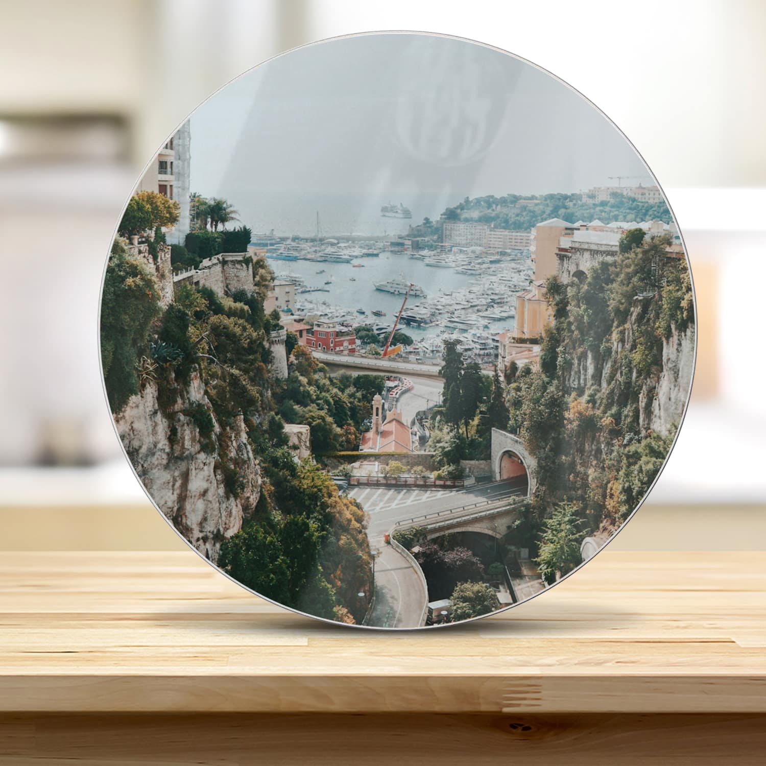 Schneidebrett Rund - Blick auf Monaco