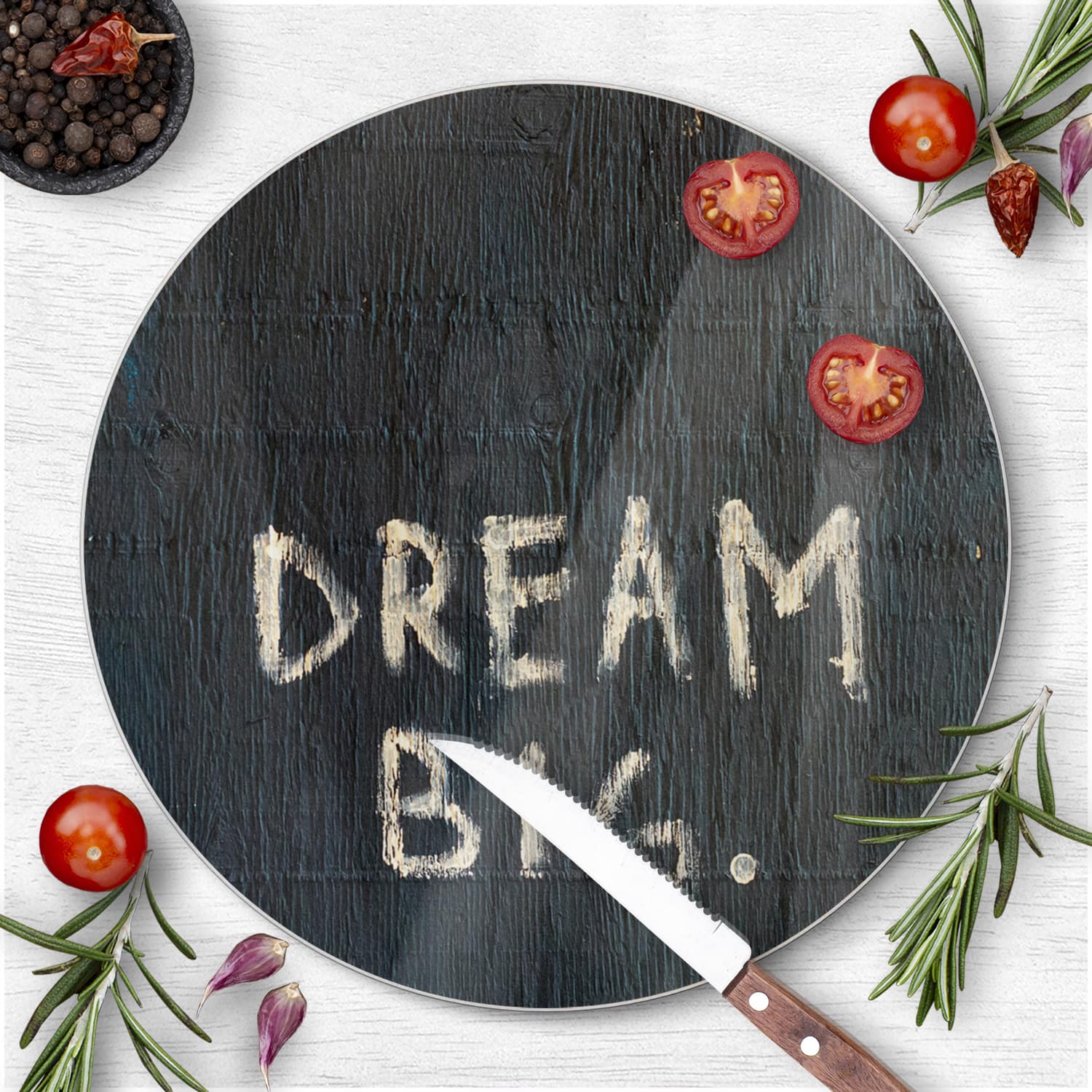 Schneidebrett Rund - Dream Big