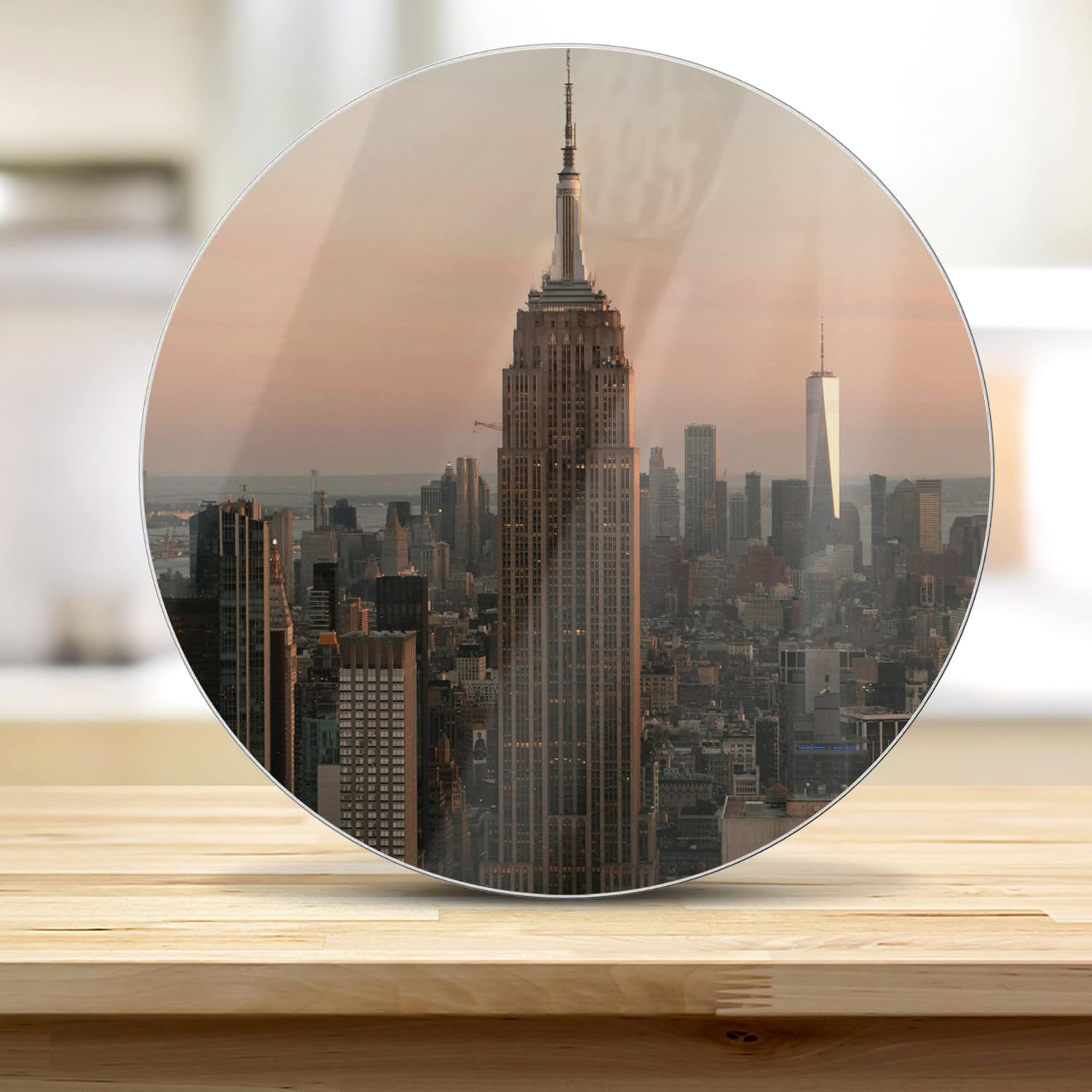 Schneidebrett Rund - Manhattan Skyline