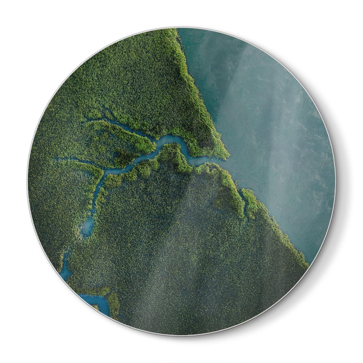 Schneidebrett Rund - Mangrovenwald von oben