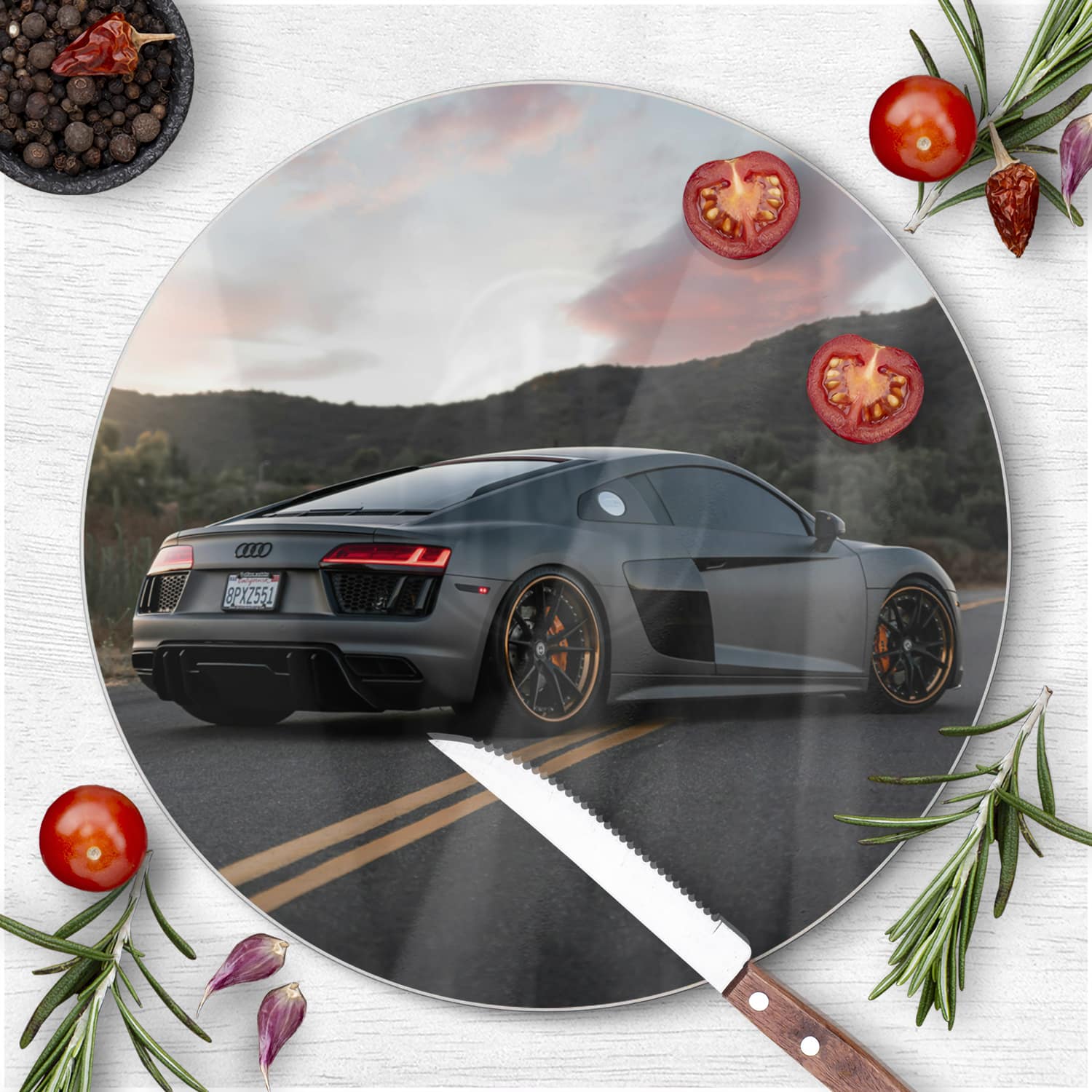 Schneidebrett Rund - Audi R8