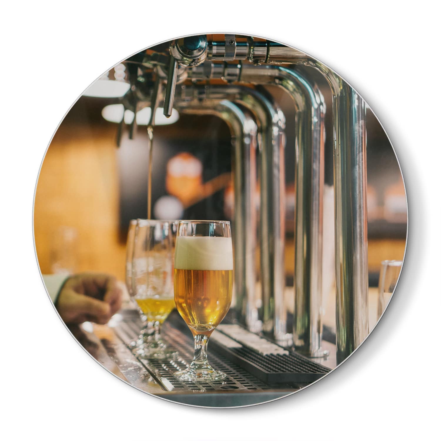 Schneidebrett Rund - Bier am Hahn
