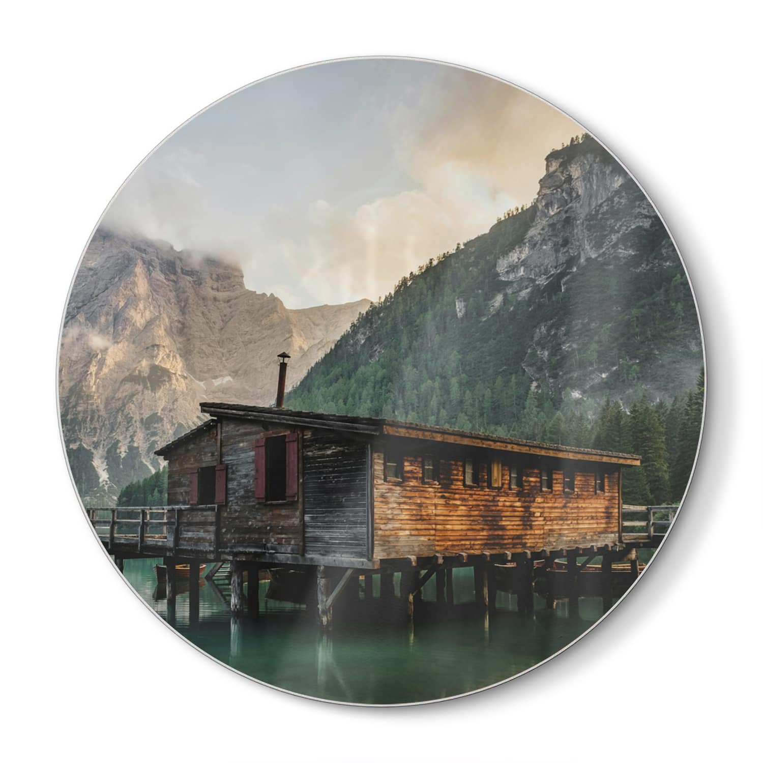 Schneidebrett Rund - Berghütte am See
