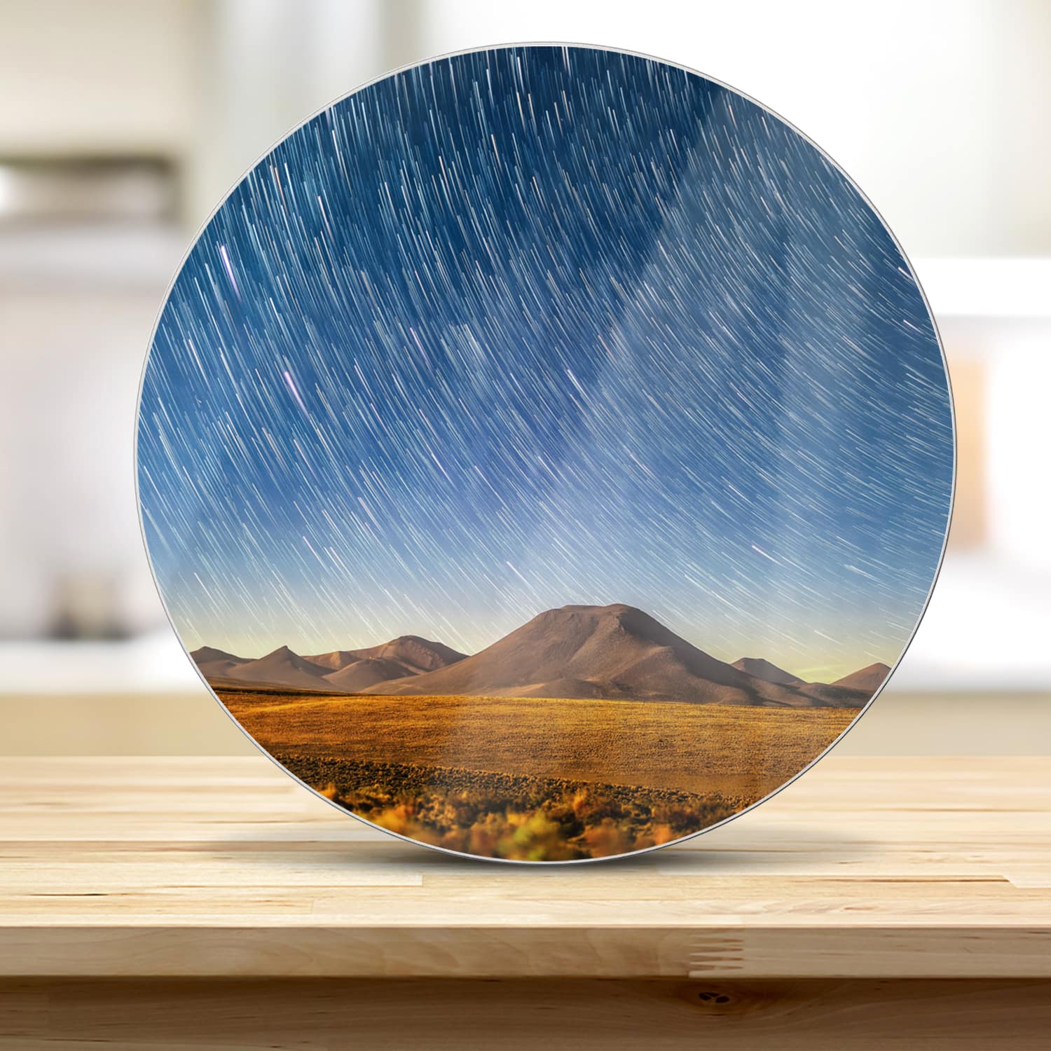 Schneidebrett Rund - Sternenhimmel in der Wüste