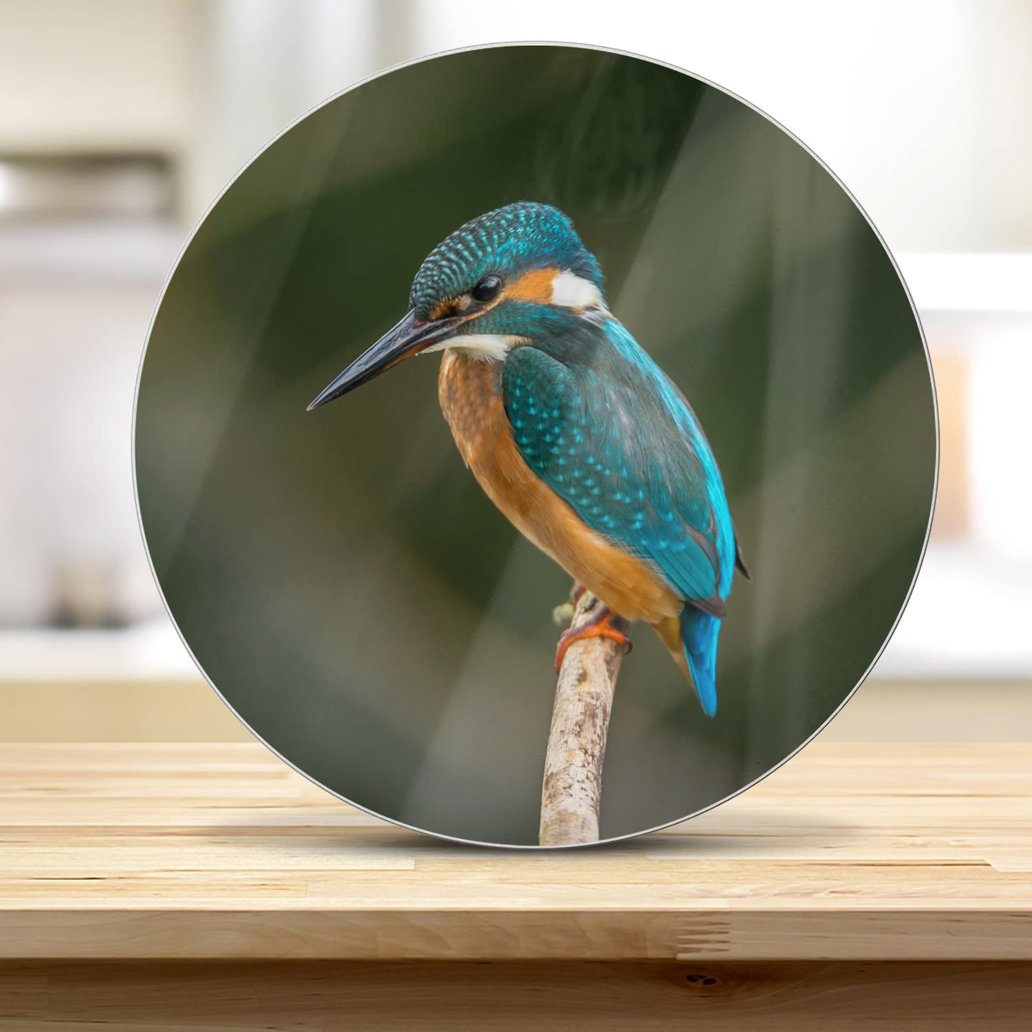 Schneidebrett Rund - Bunter Eisvogel