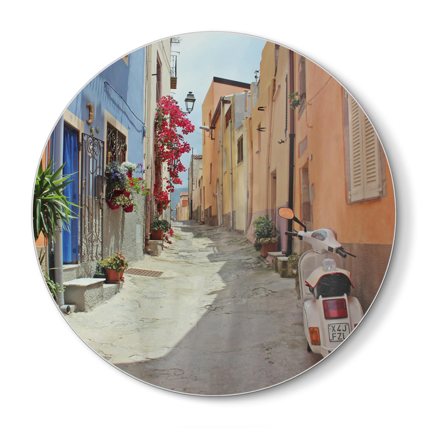 Schneidebrett Rund - Bunte Gasse