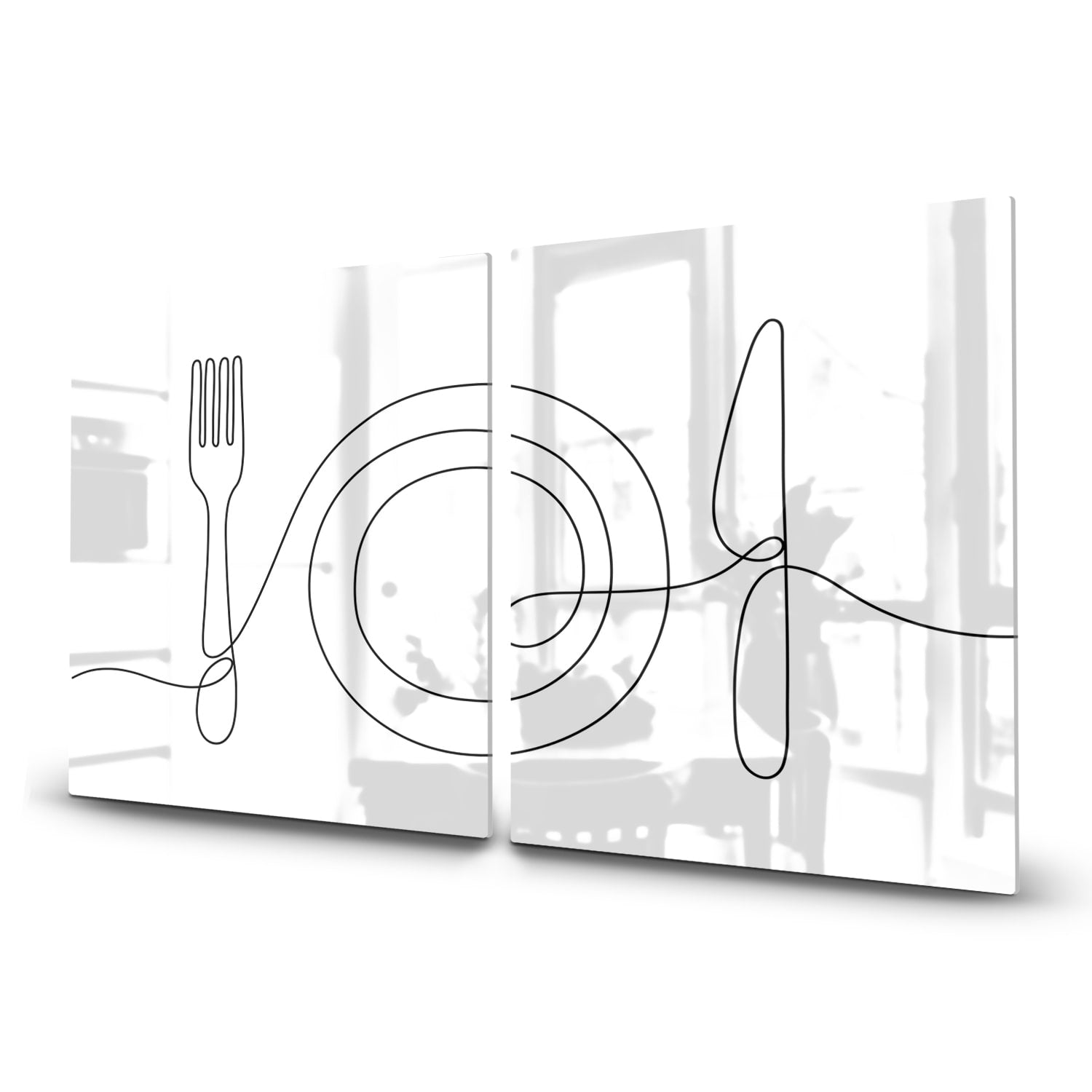 Herdabdeckplatte Linienkunst Esstisch