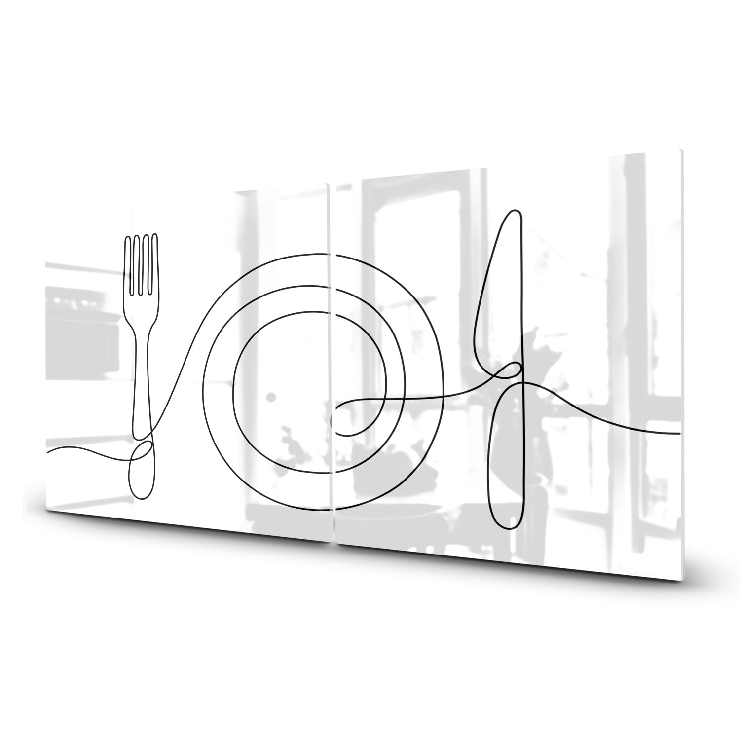Herdabdeckplatte Linienkunst Esstisch