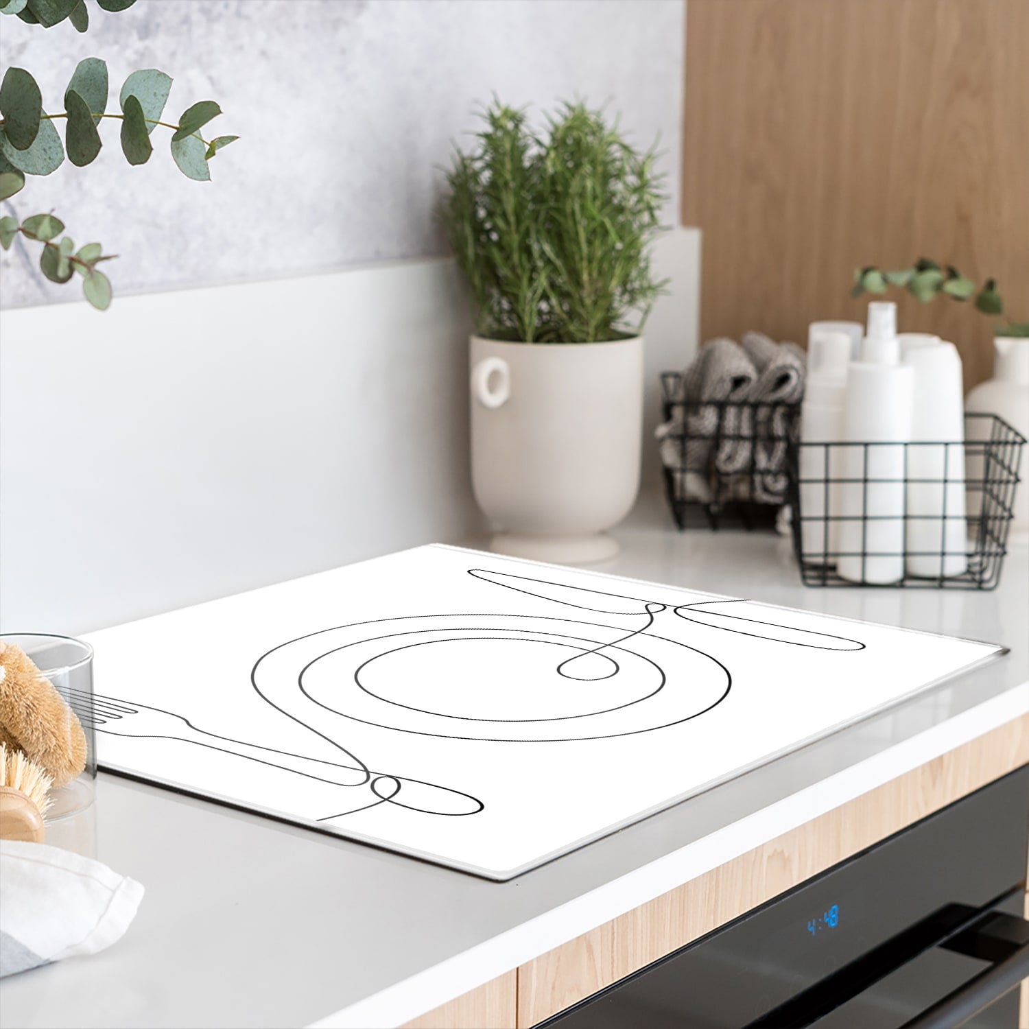 Herdabdeckplatte Linienkunst Esstisch