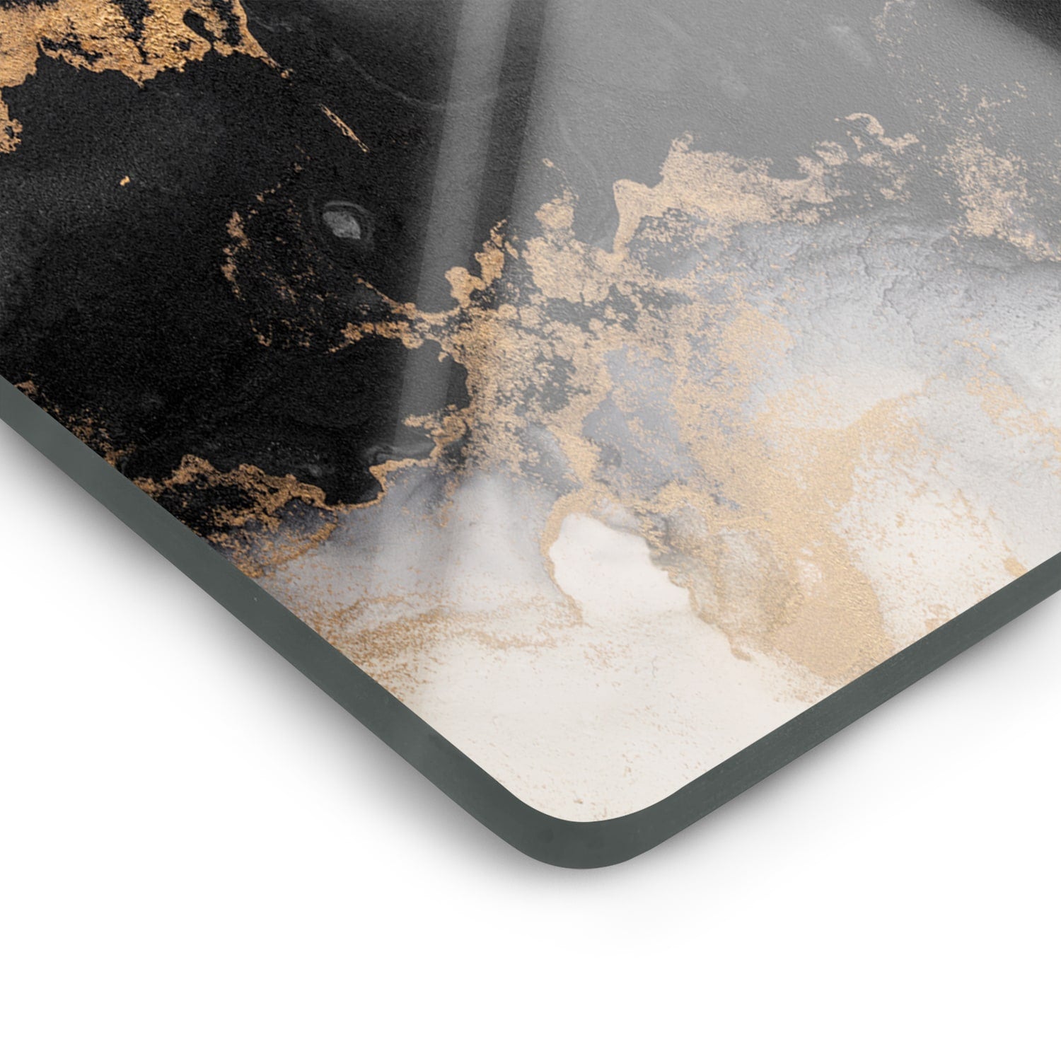 Herdabdeckplatte Luxuriöser Schwarz-Gold-Marmor