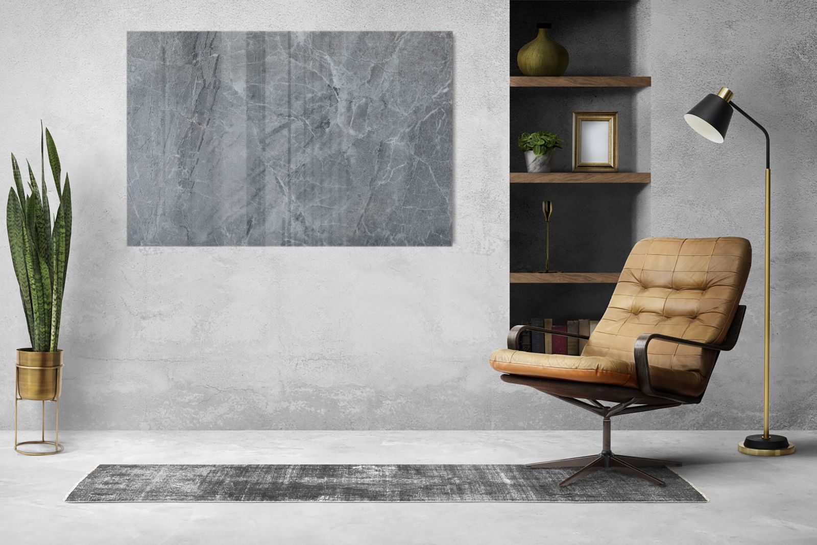Mydesignglas Glas Whiteboard - Grau Marmor – magnetisch & kratzfest
