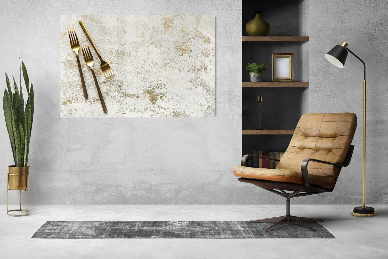Mydesignglas Glas Whiteboard - Goldene Gabeln – magnetisch, kratzfest & rahmenlos