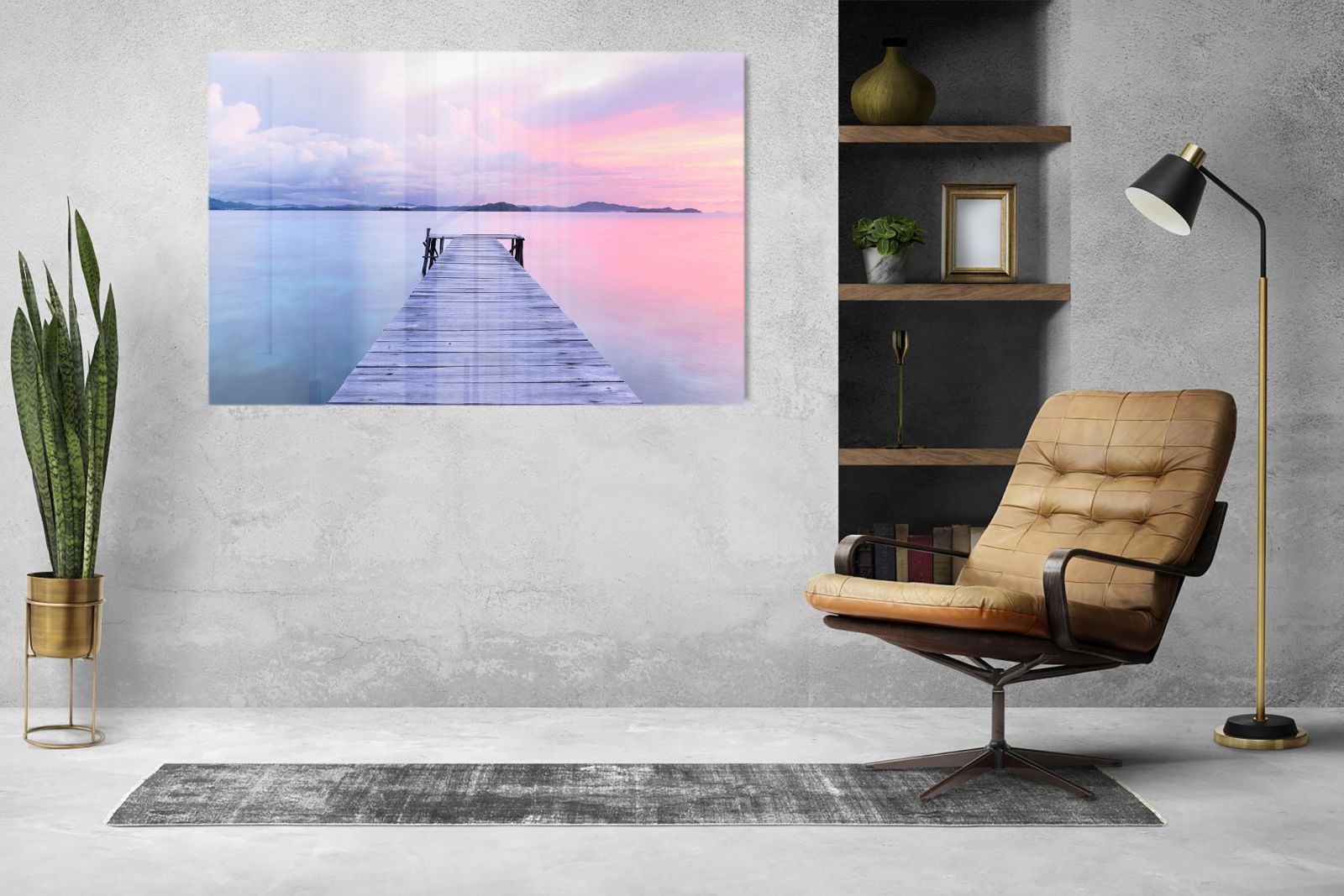 Mydesignglas Glas Whiteboard - Steg am See - magnetisch & kratzfest