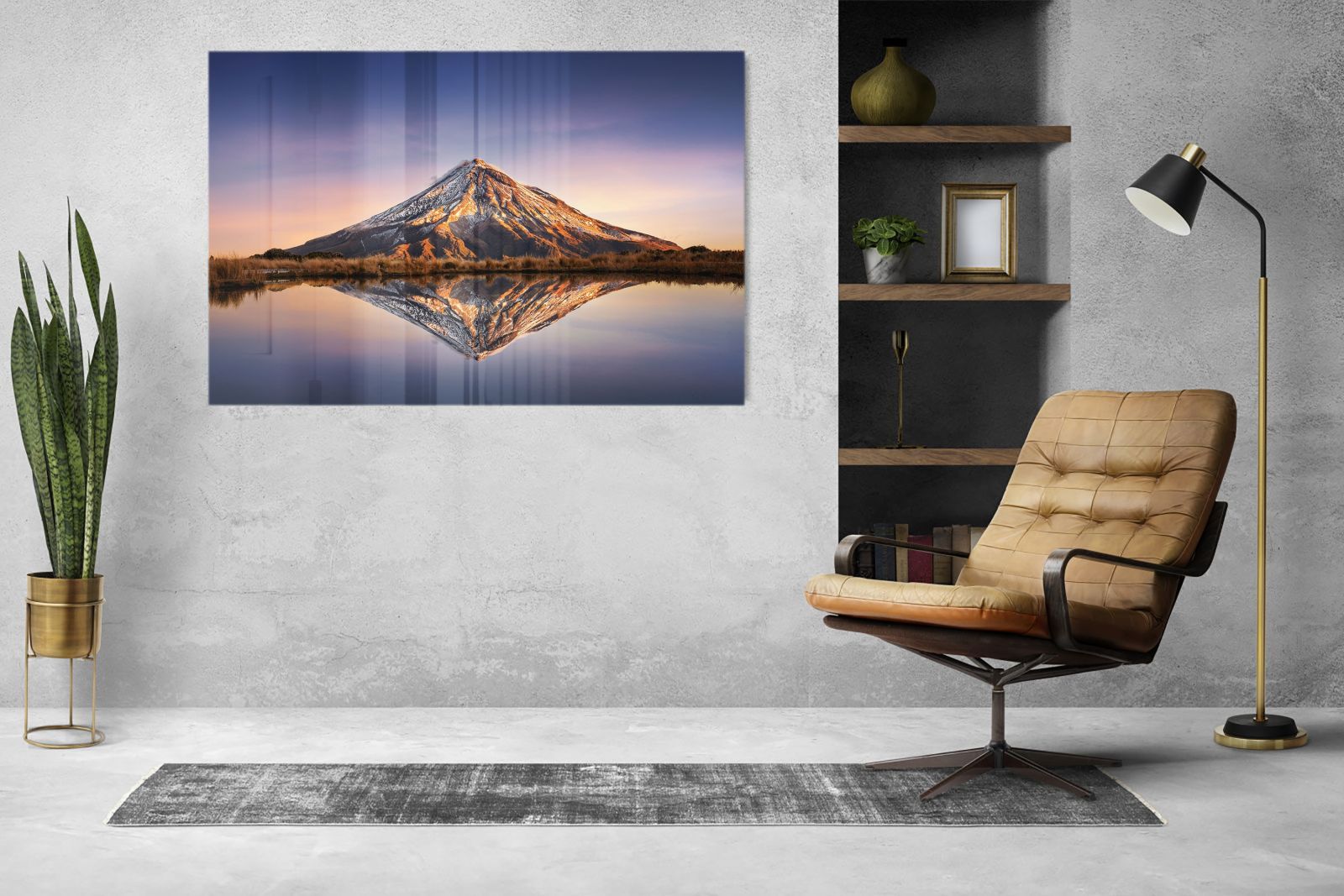 Mydesignglas Glas Whiteboard - Berg Taranaki – magnetisch, kratzfest & rahmenlos