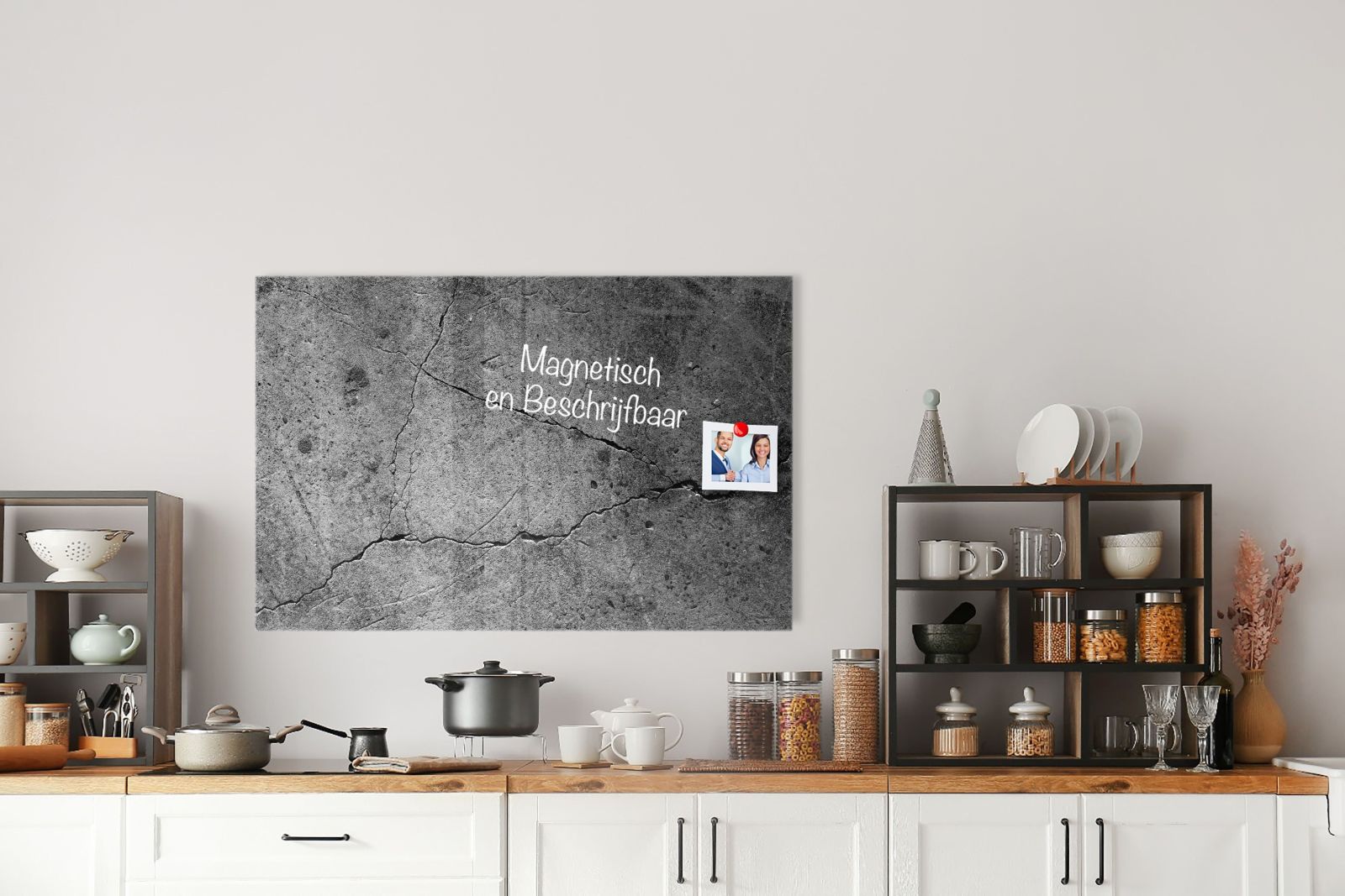 Glas-Whiteboard Betonoptik – magnetisch, kratzfest & rahmenlos