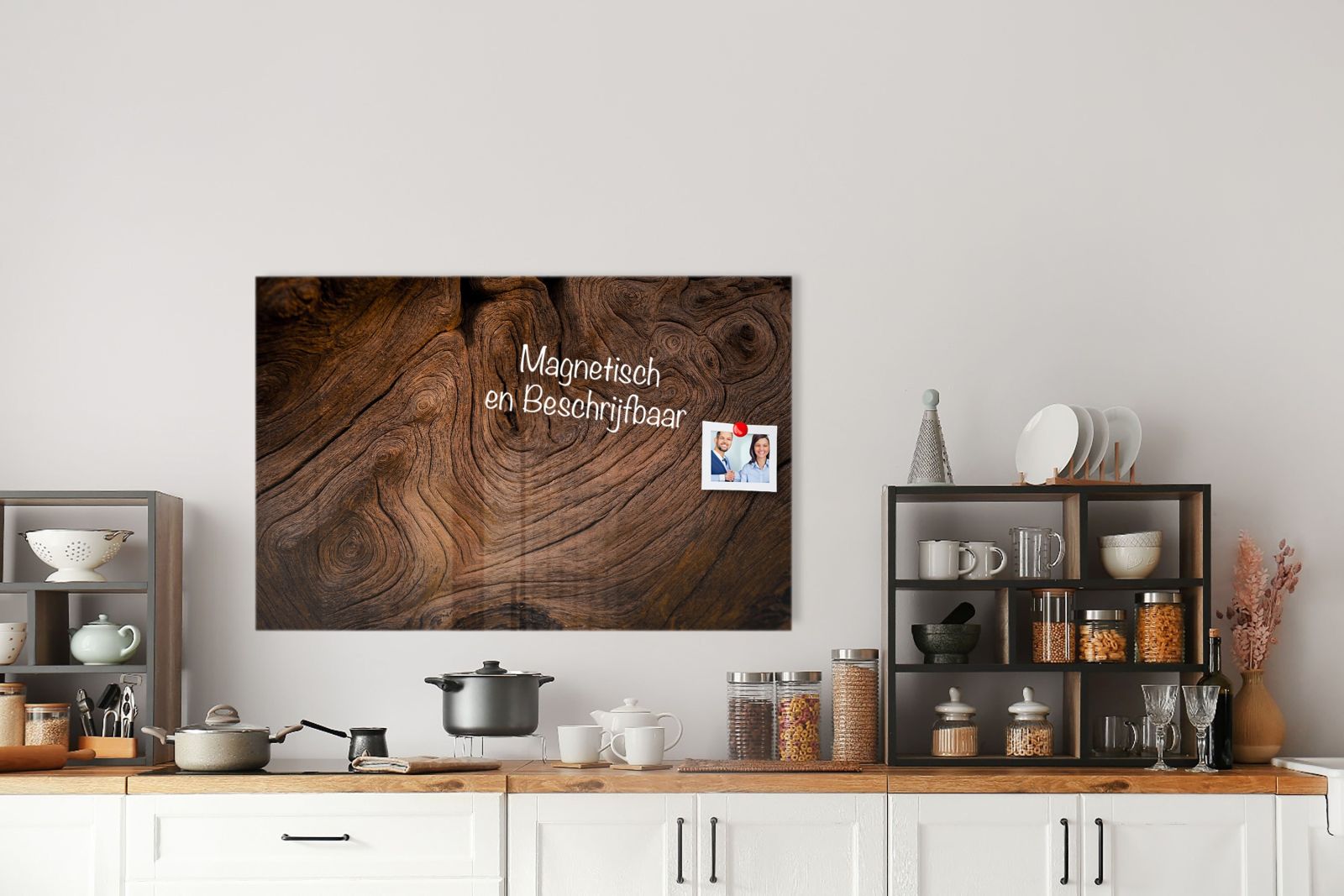 Glas-Whiteboard Altholzoptik – magnetisch, kratzfest & rahmenlos