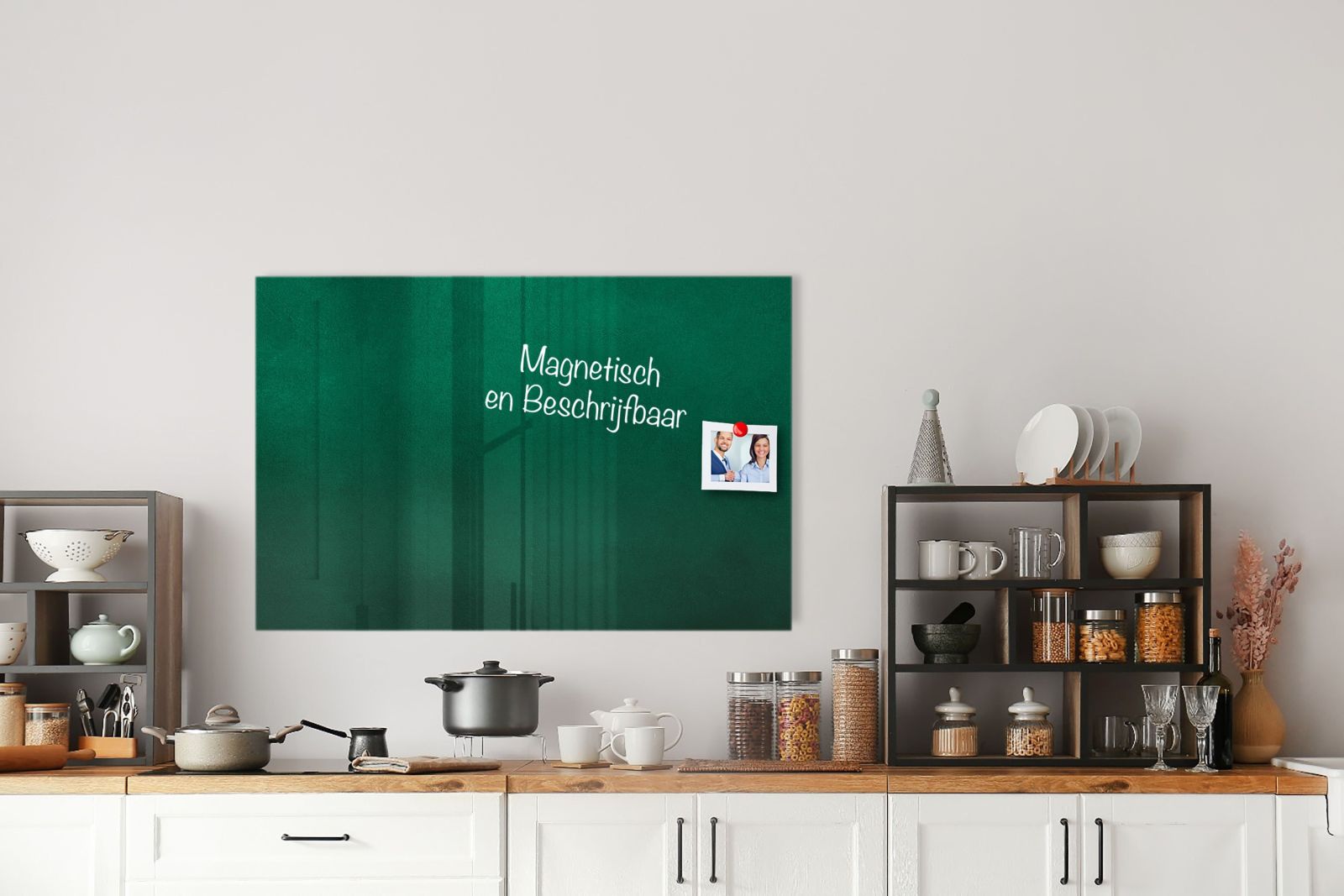Whiteboard aus Glas – Magnettafel – abstraktes Grün