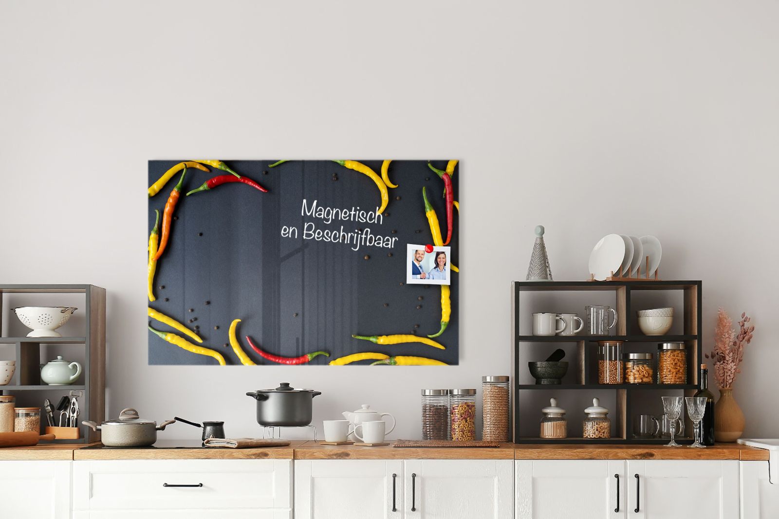 Mydesignglas Glas Whiteboard - Paprika & Chili - magnetisch & kratzfest