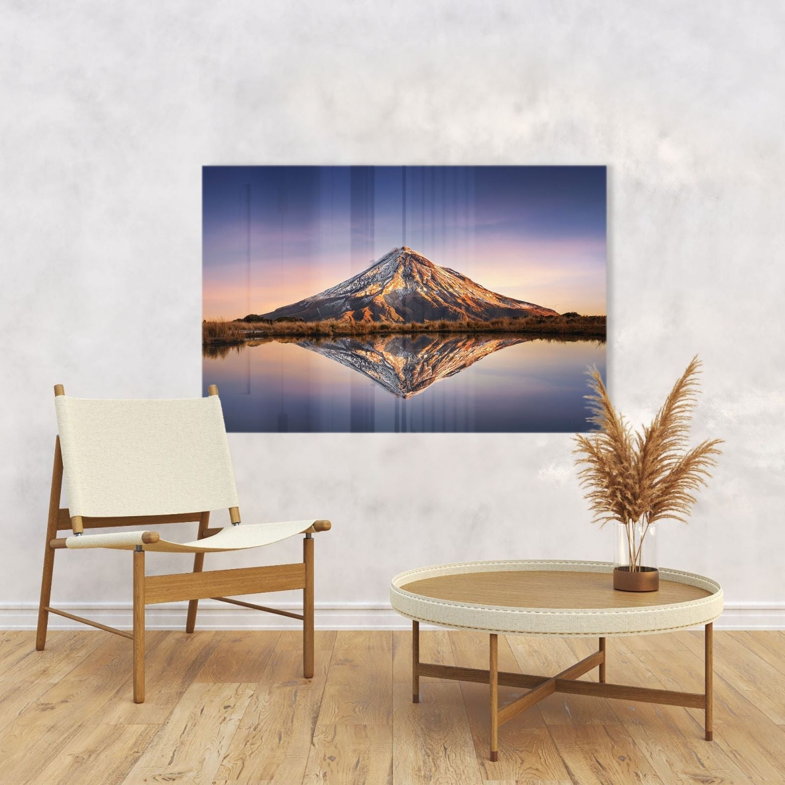 Mydesignglas Glas Whiteboard - Berg Taranaki – magnetisch, kratzfest & rahmenlos