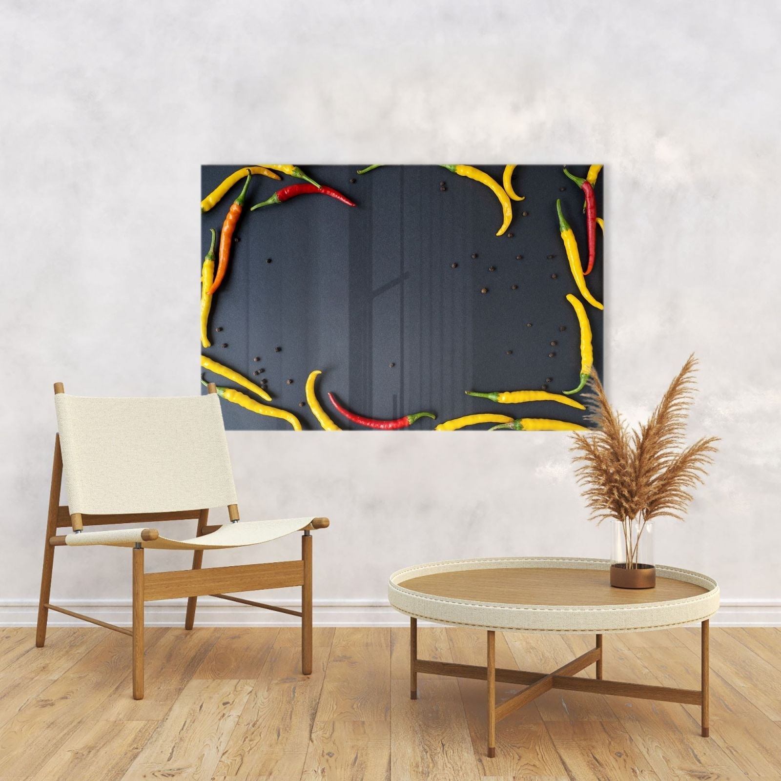 Mydesignglas Glas Whiteboard - Paprika & Chili - magnetisch & kratzfest