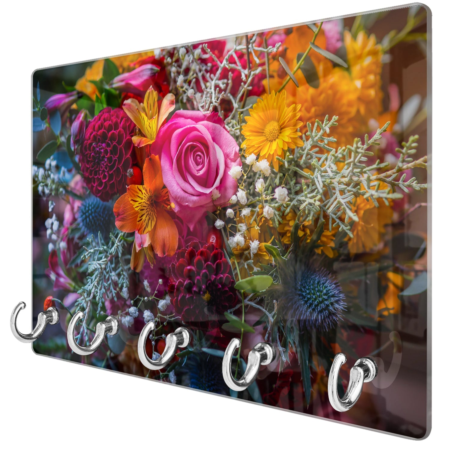 Schlüsselbrett Lebendiger Blumenstrauß