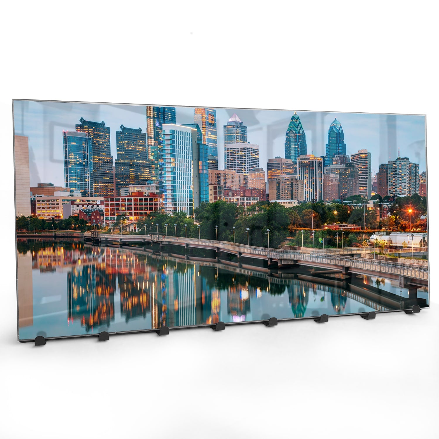 Wandgarderobe Philadelphia Skyline bei Nacht