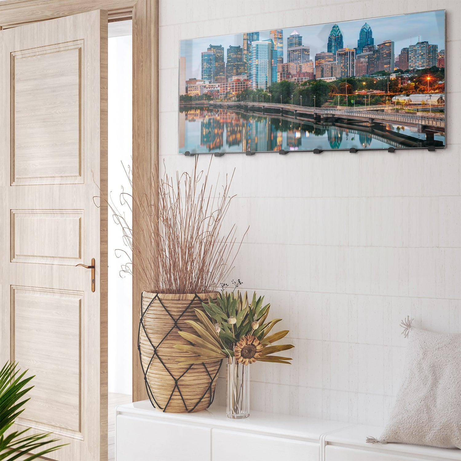 Wandgarderobe Philadelphia Skyline bei Nacht