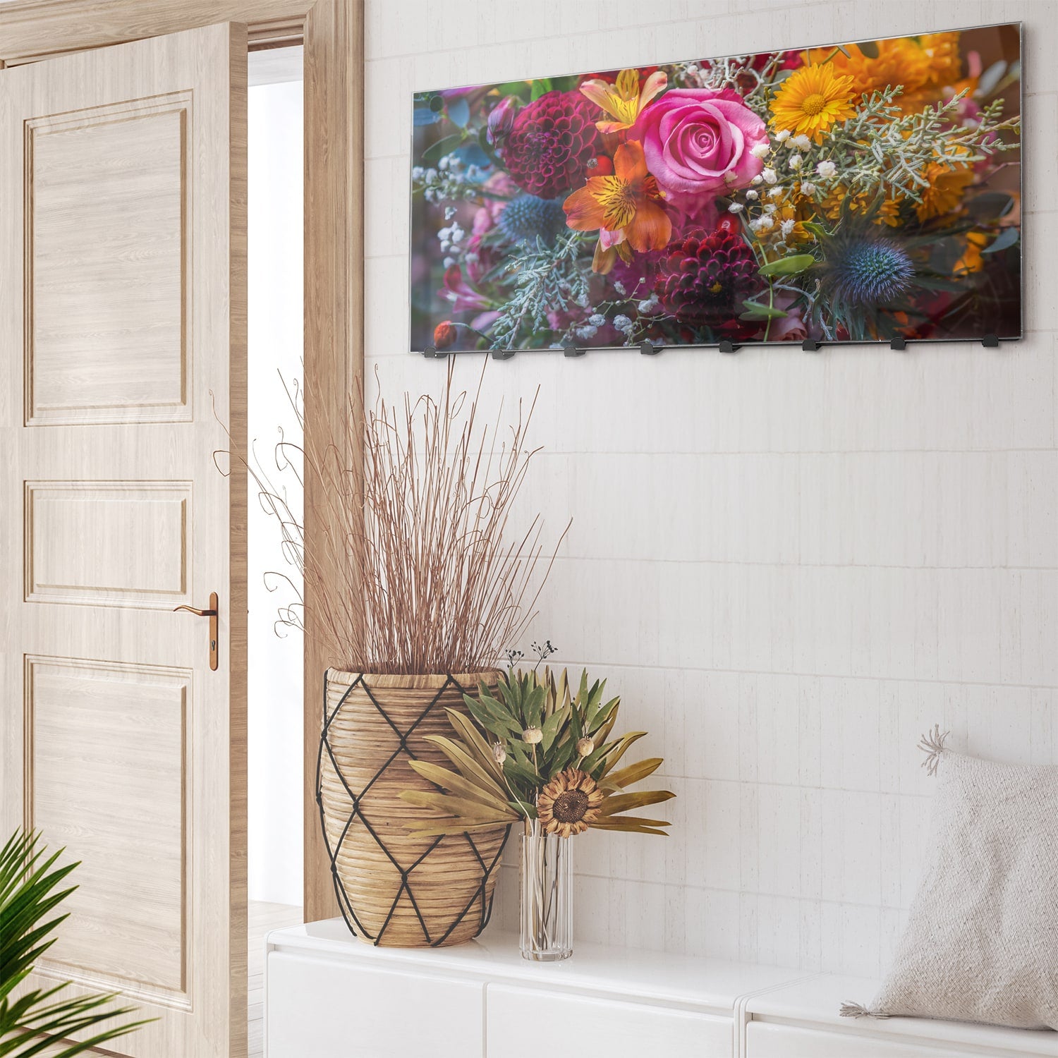 Wandgarderobe Lebendiger Blumenstrauß