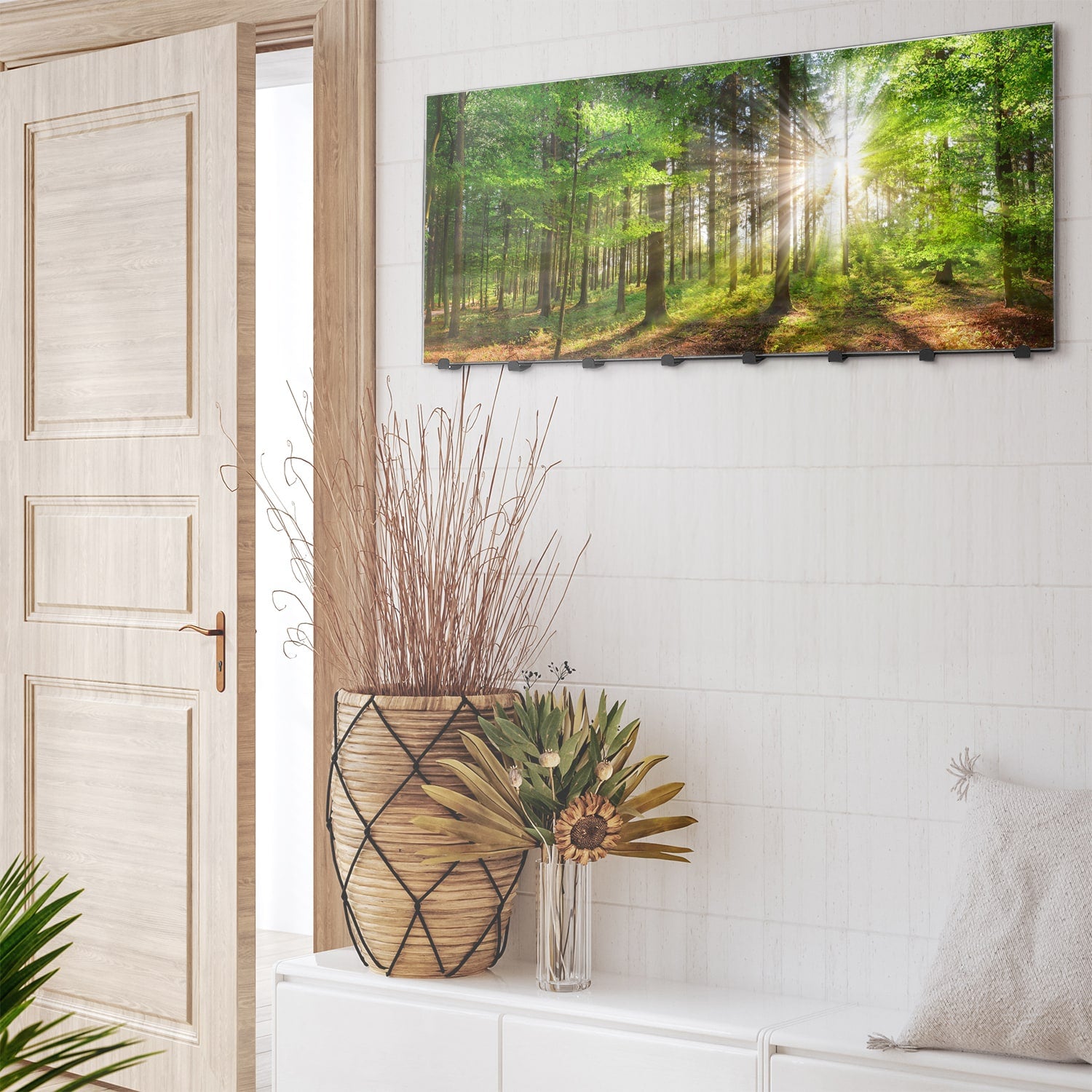 Wandgarderobe Sonnenlicht im Wald