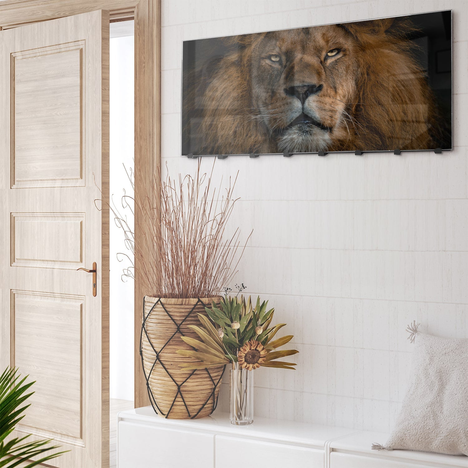 Wandgarderobe Löwe in Nahaufnahme