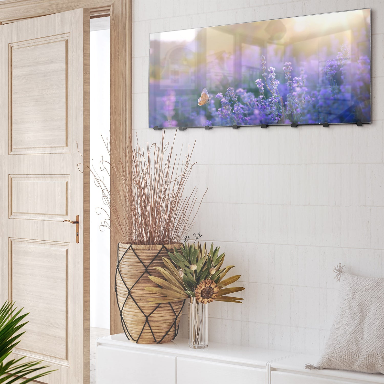 Wandgarderobe Lavendel bei Sonnenuntergang