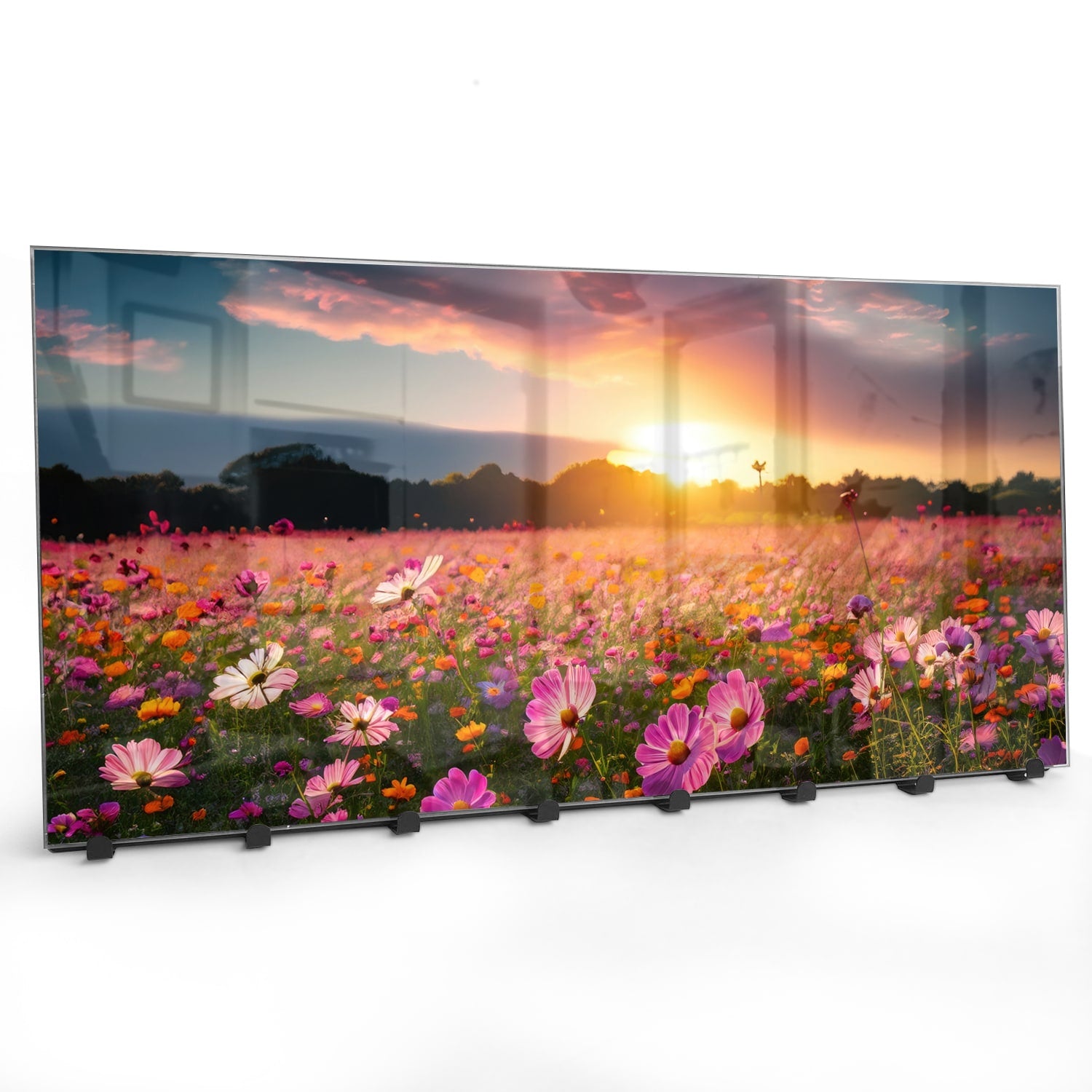 Wandgarderobe Sommerblumen bei Sonnenuntergang