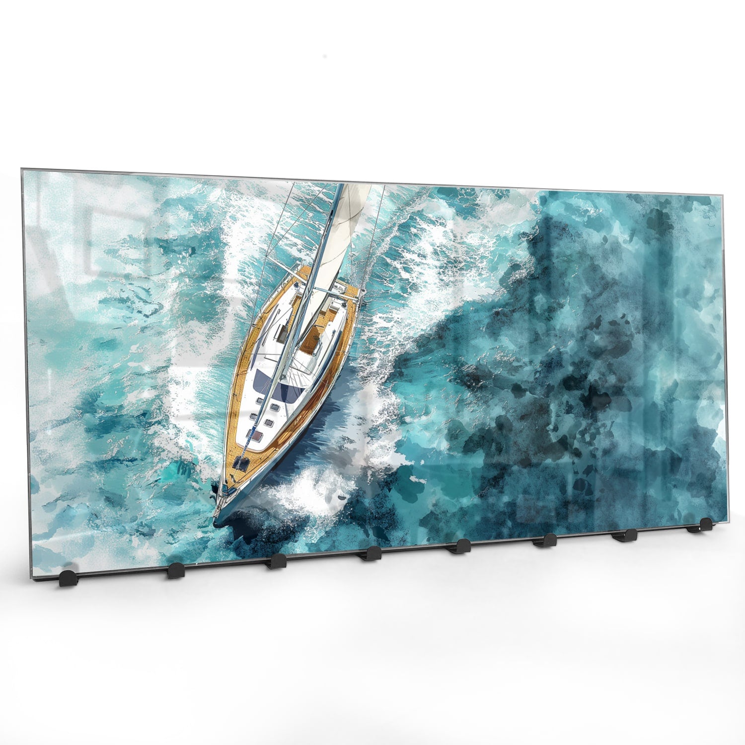 Wandgarderobe Aquarell-Gemälde Segelboot