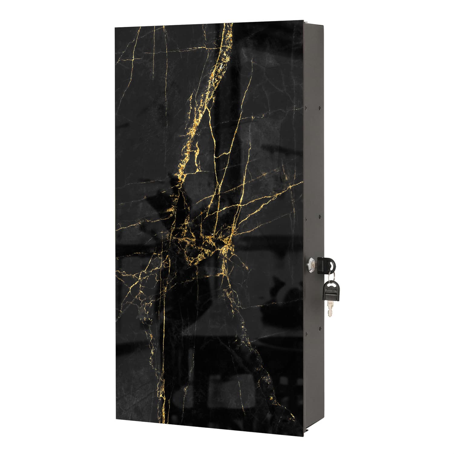 Medizinschrank Eleganter Schwarz-Gold-Marmor