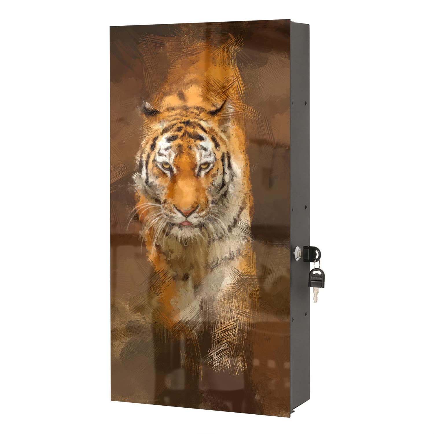 Medizinschrank Acrylmalerei eines Tigers