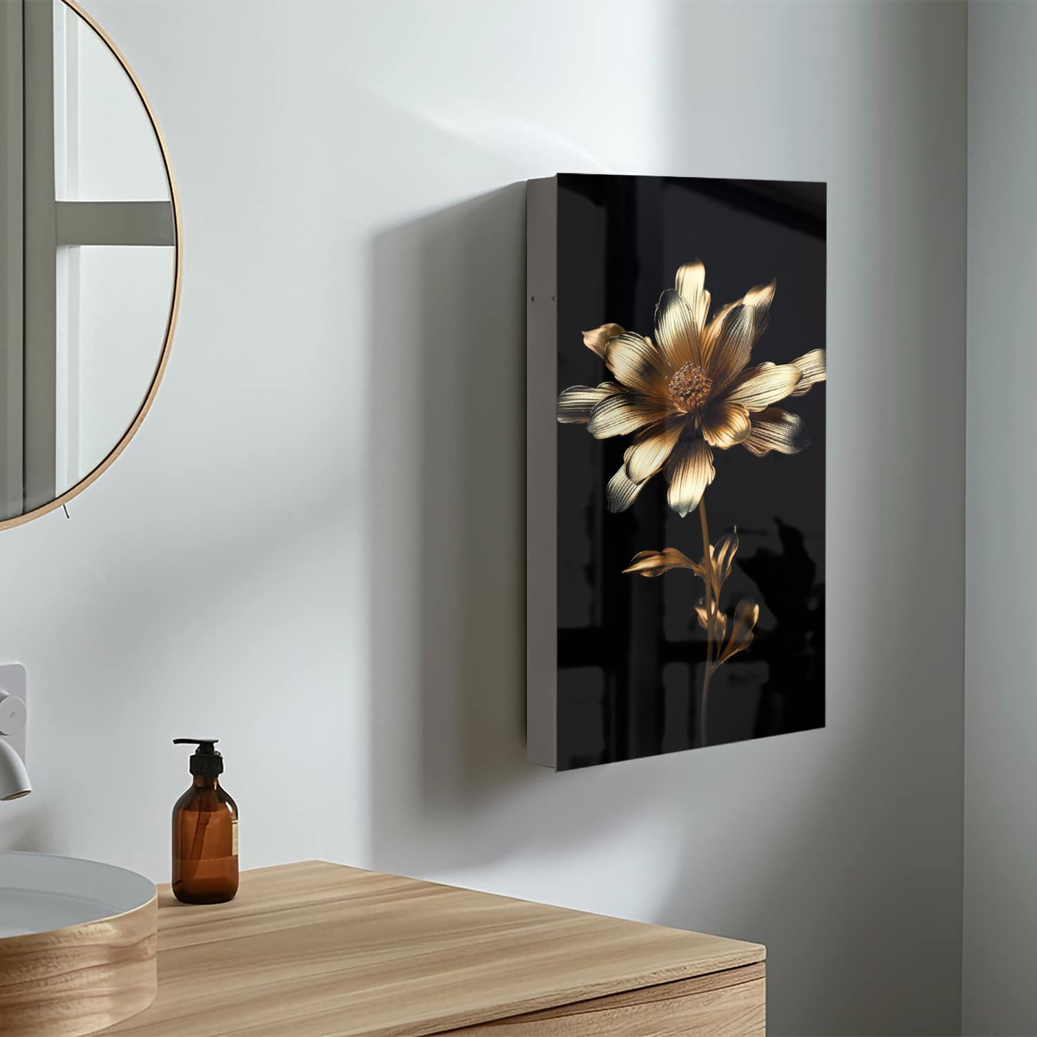 Medizinschrank Mystische goldene Blume