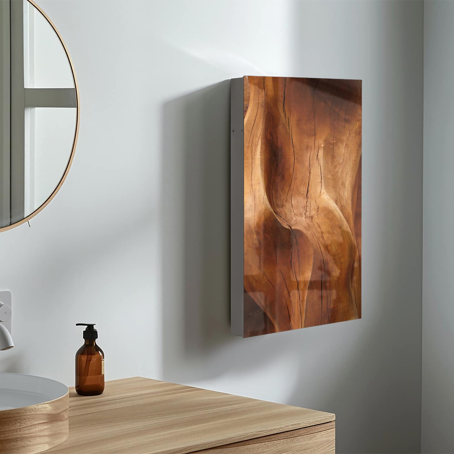 Medizinschrank Wellenförmiges Holz –