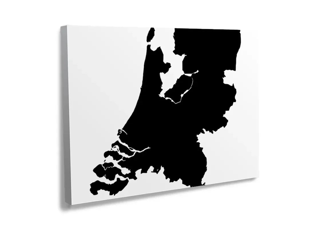 Kork-Pinnwände auf Leinwand mit silhouettenkarte der niederlande – Format 120 × 80 cm