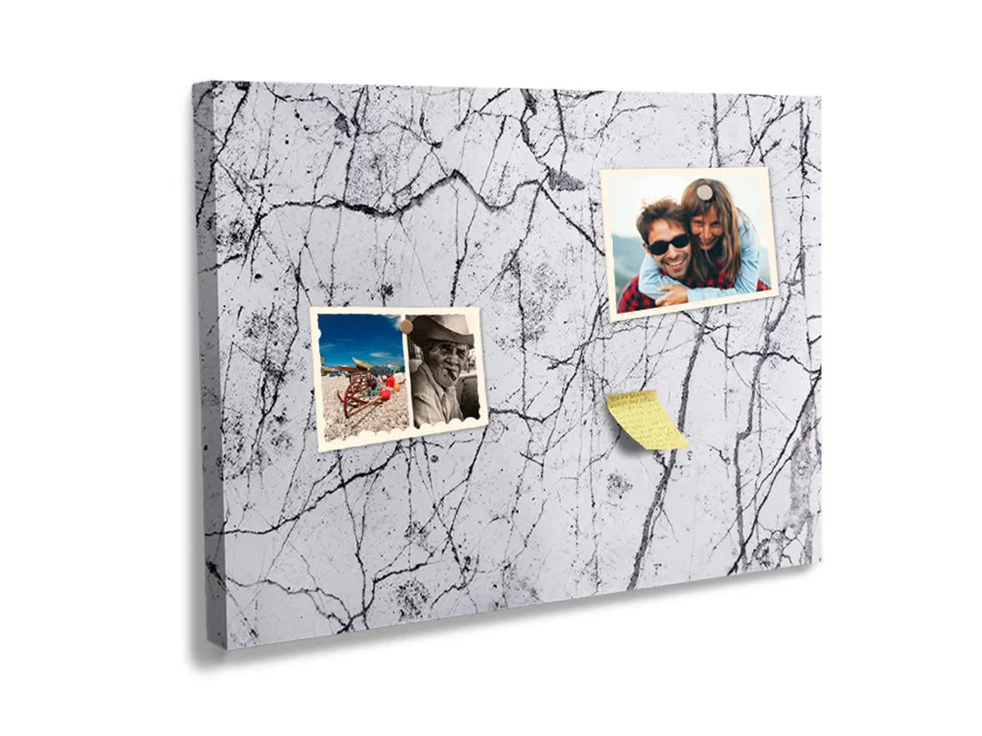 Kurkborden op canvas met wit marmer met zwarte aders – formaat 60 × 40 cm