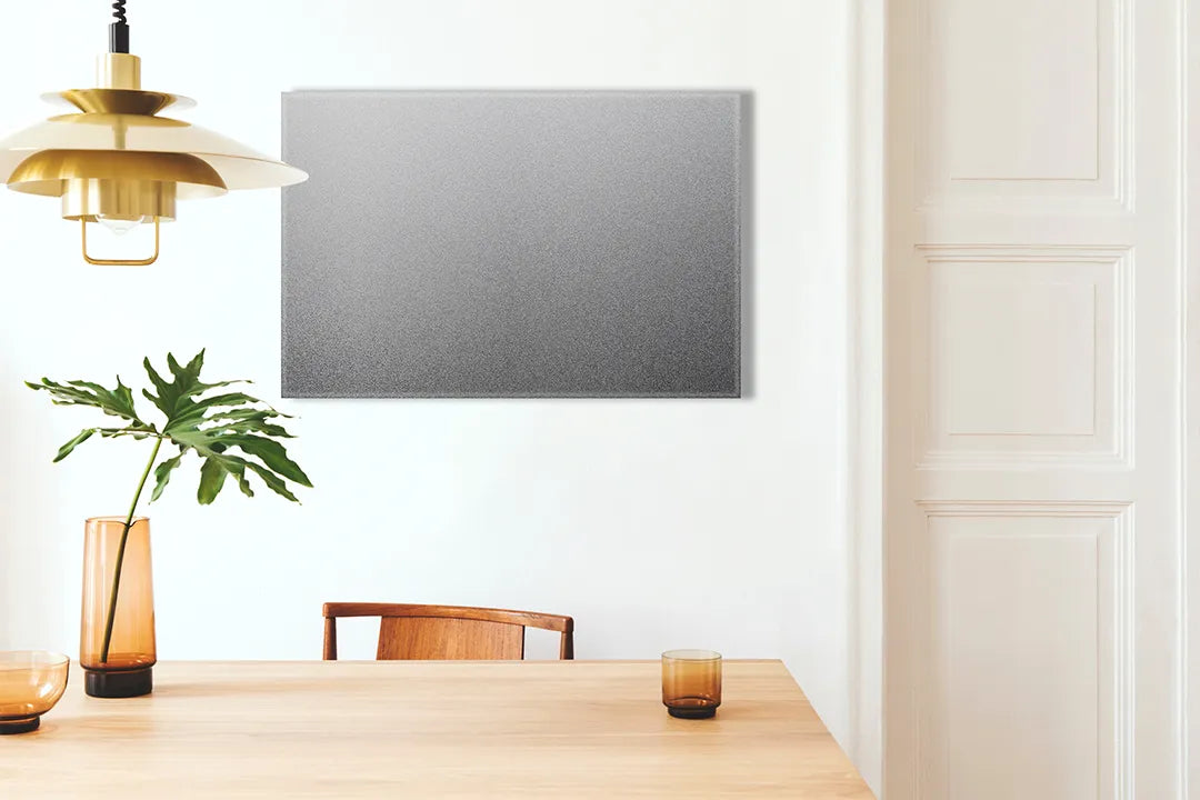 Kork-Pinnwände auf Leinwand mit metallische silberstruktur – Format 100 × 70 cm