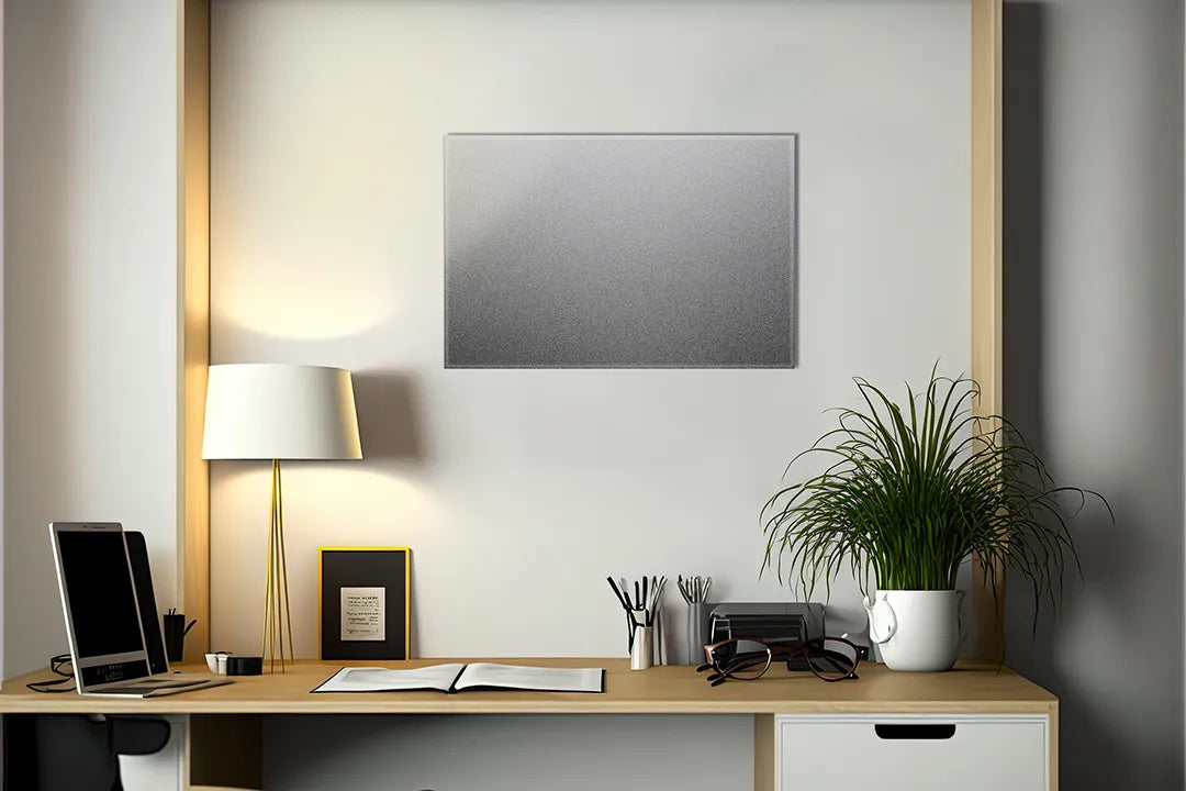 Kork-Pinnwände auf Leinwand mit metallische silberstruktur – Format 140 × 100 cm