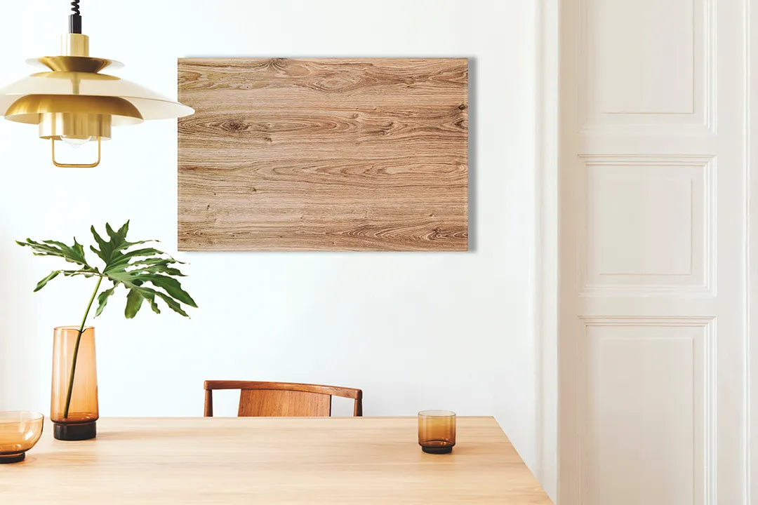 Kork-Pinnwände auf Leinwand mit helle natürliche holzstruktur – Format 100 × 70 cm