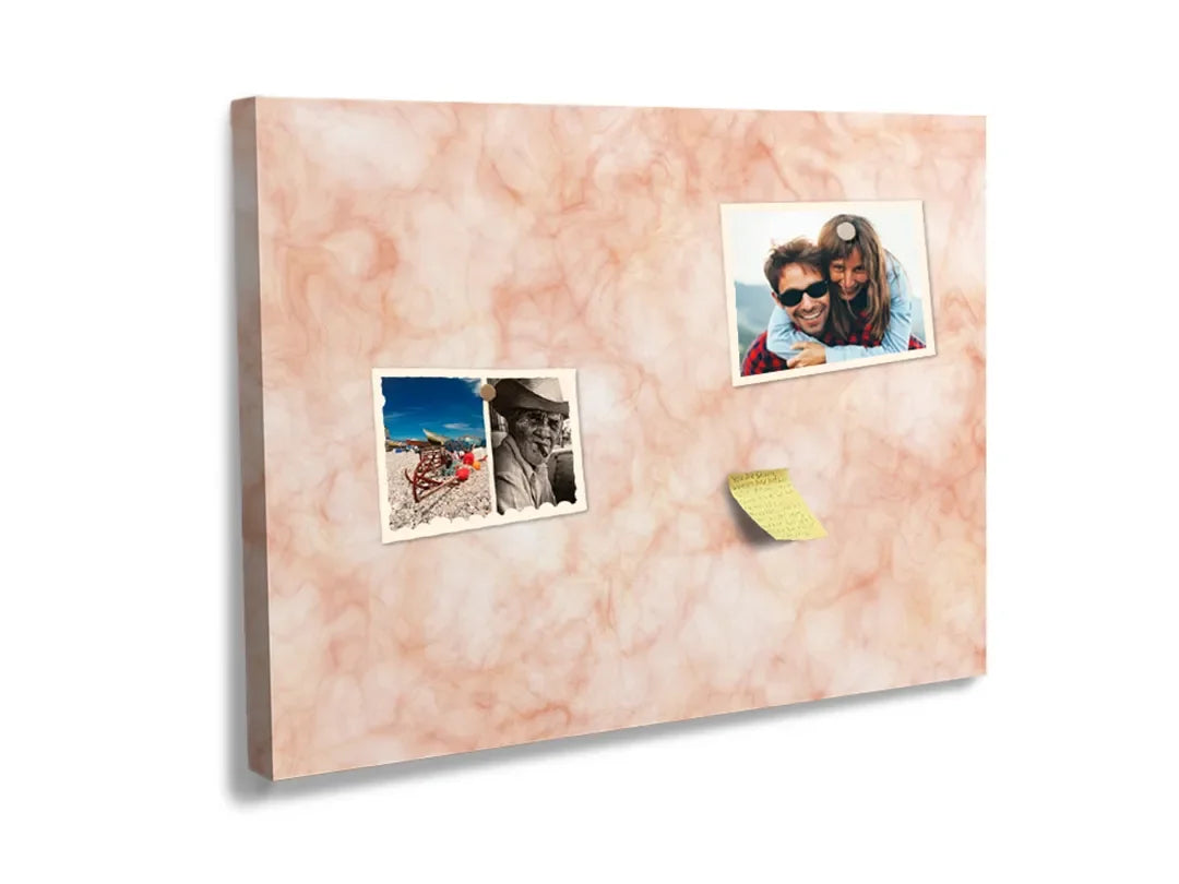Kork-Pinnwände auf Leinwand mit rosa marmorstruktur – Format 60 × 40 cm