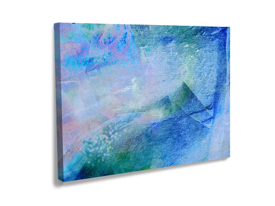 Kork-Pinnwände auf Leinwand mit abstraktes gemälde in blau und lila – Format 120 × 80 cm